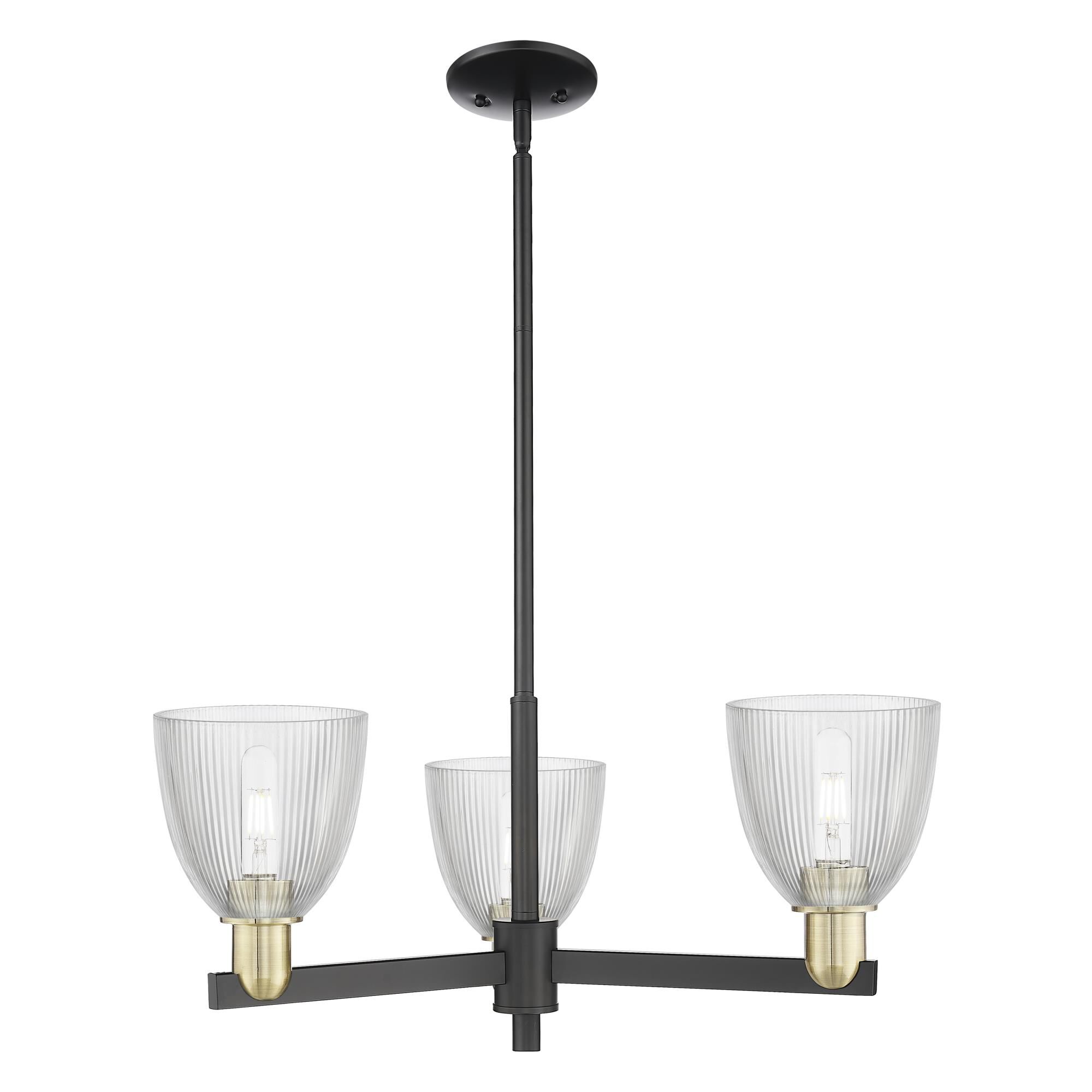 Shown in Black Antique Brass finish and Clear glass