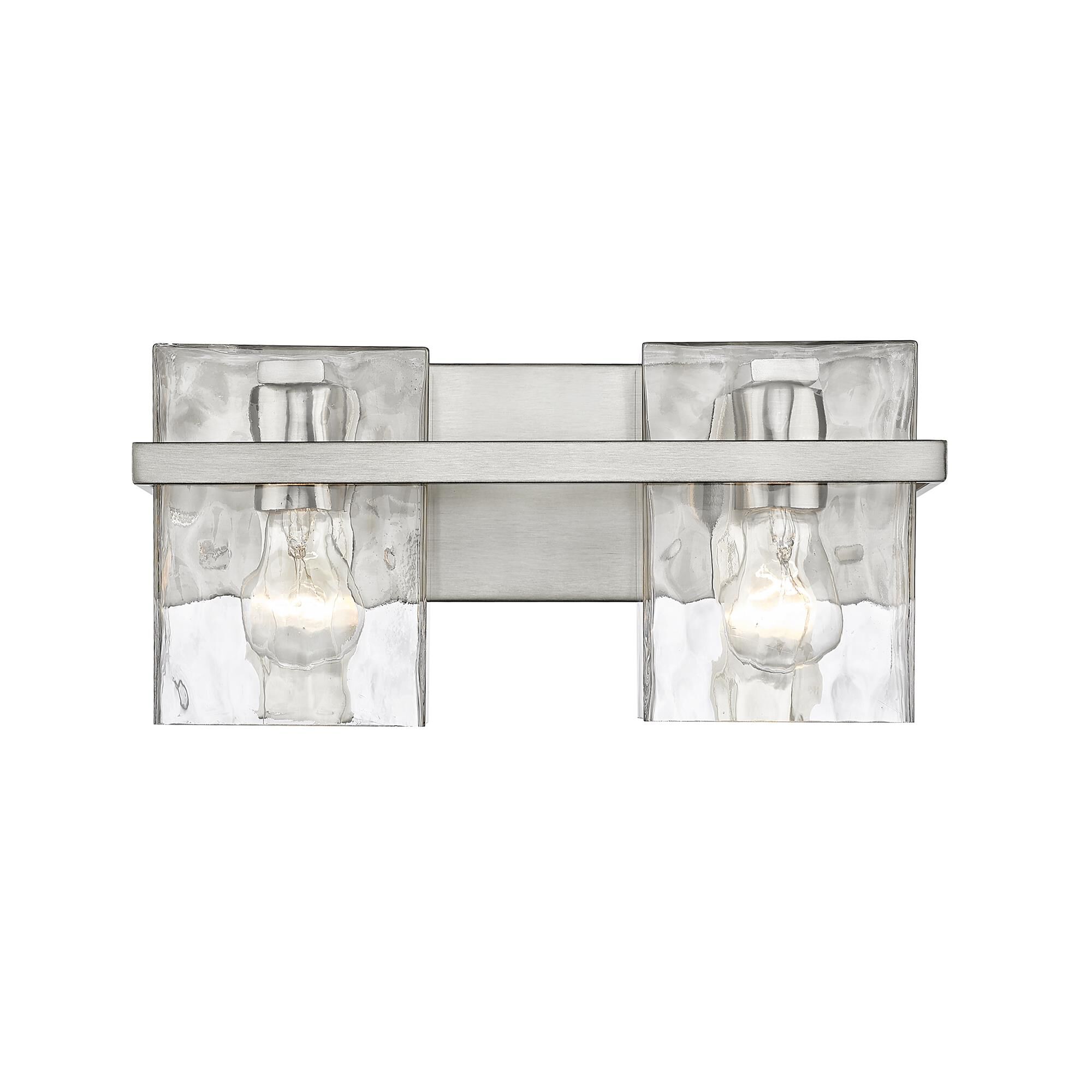 Shown in Brushed Nickel finish and Glass shade