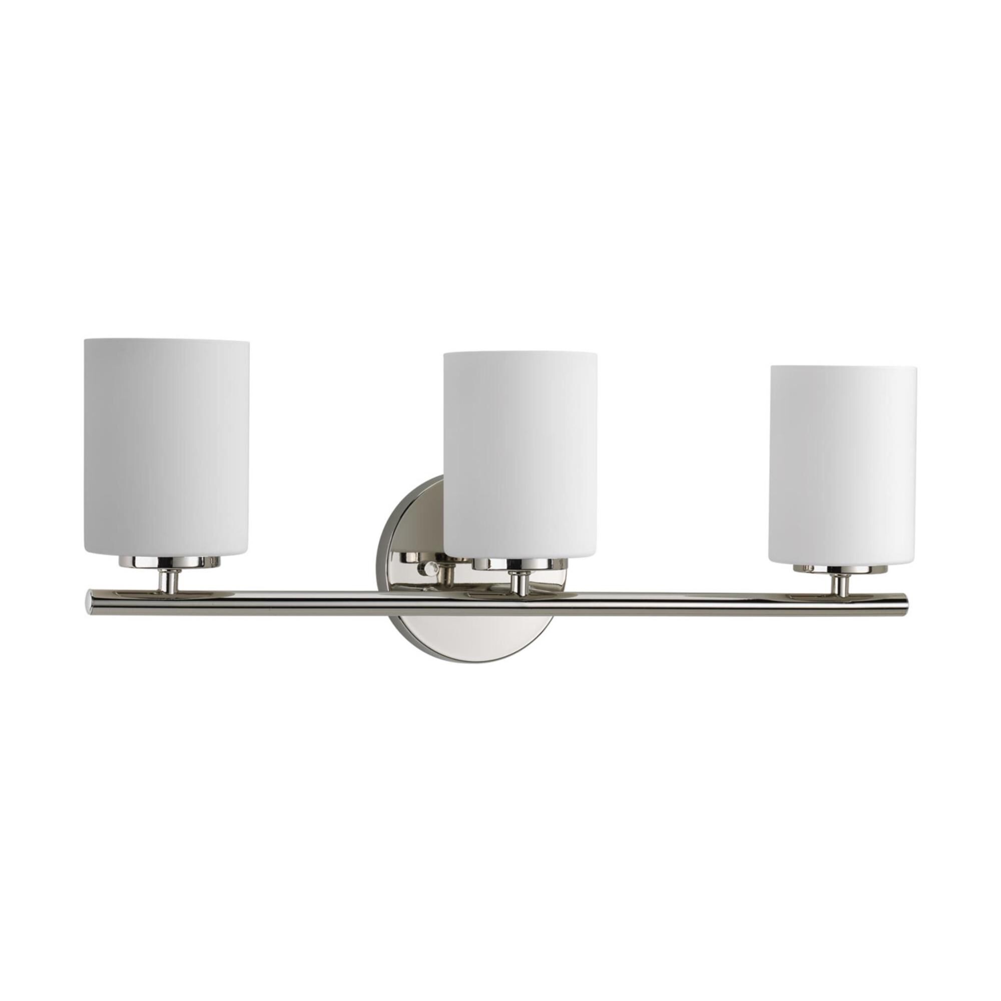 Shown in Polished Nickel finish and Etched Painted White glass