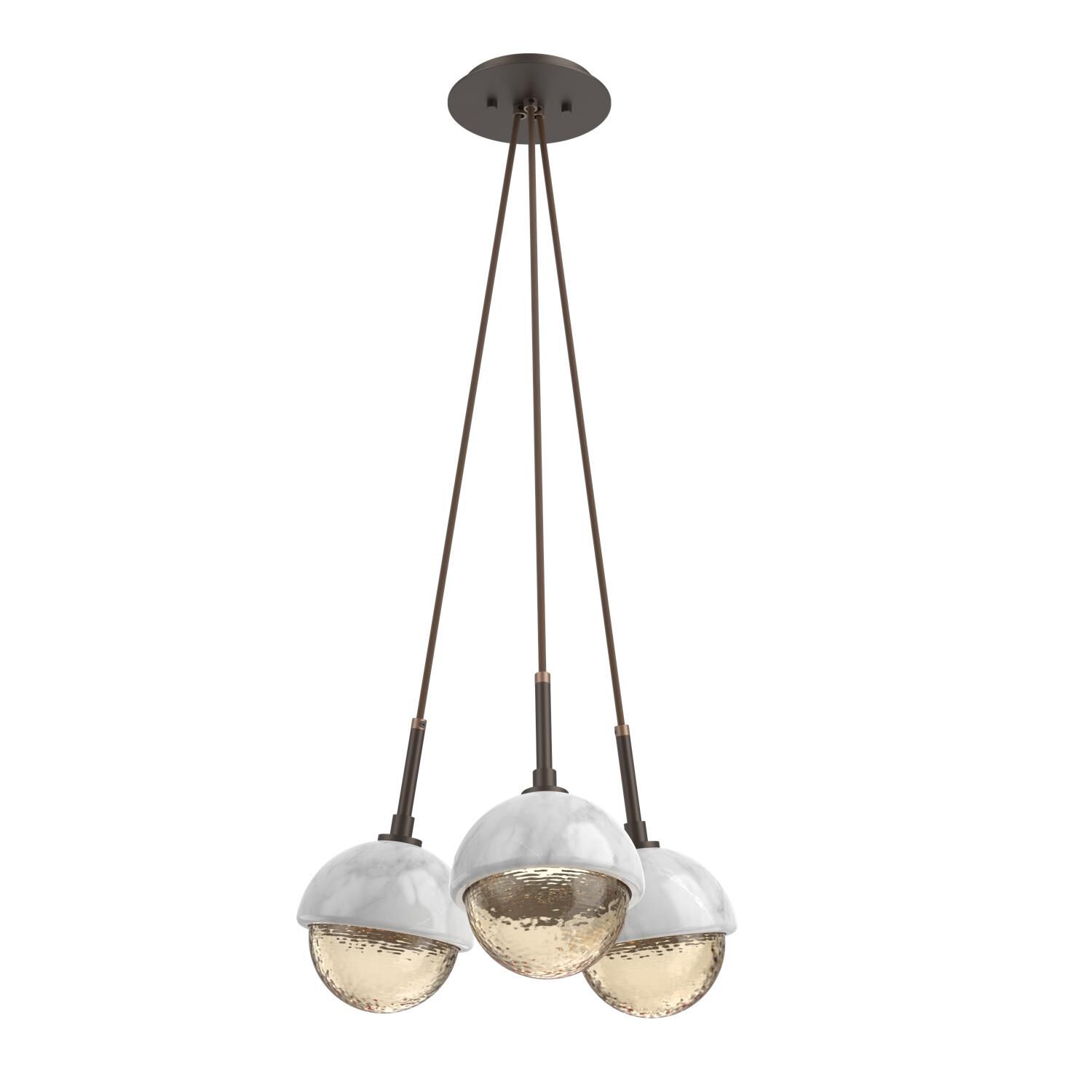 Shown in Flat Bronze finish and Amber glass and White Marble accent