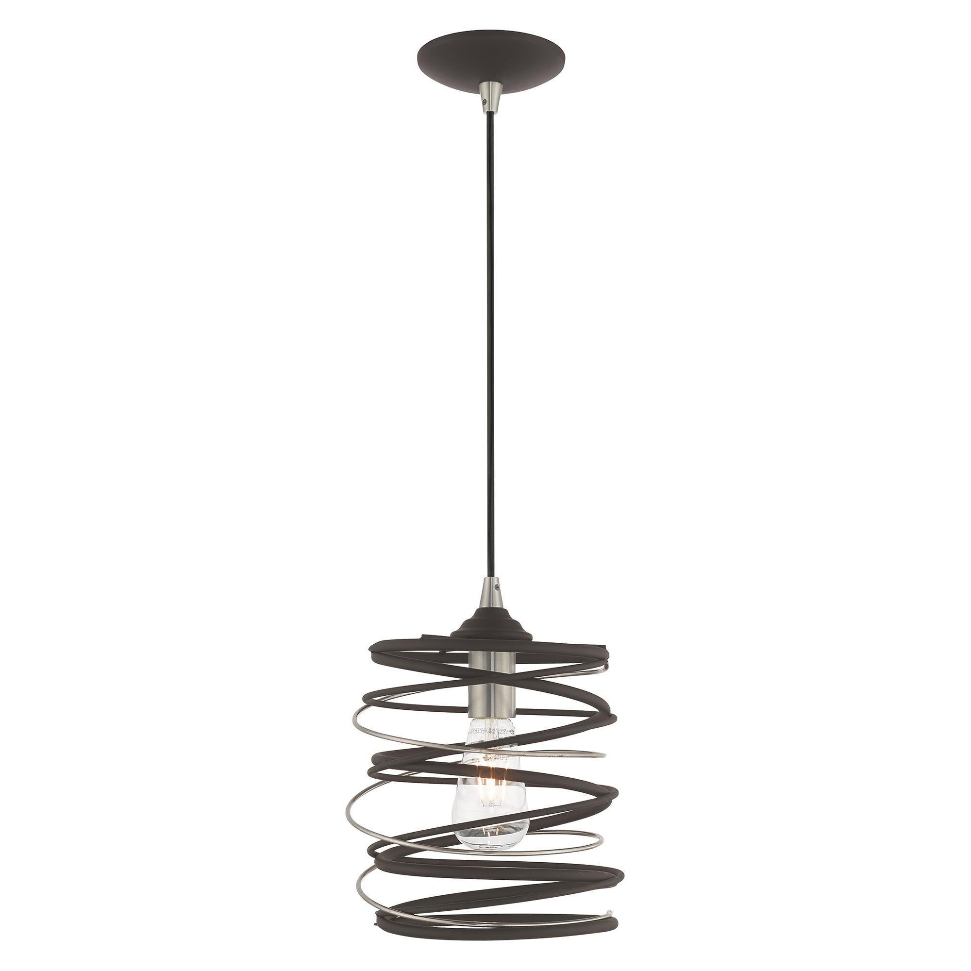 Shown in Bronze finish and Bronze Geometric Metal shade