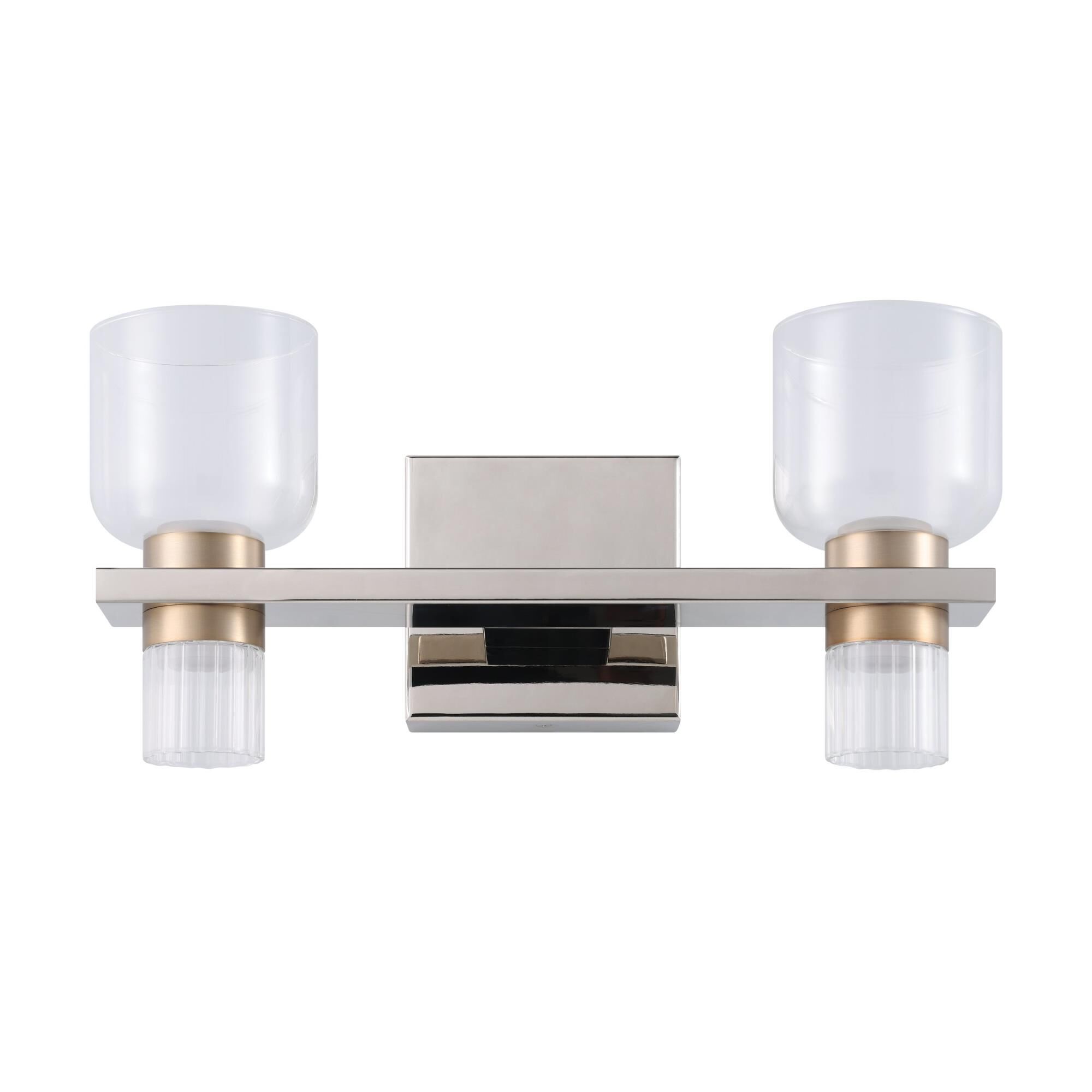 Shown in Polished Nickel finish and Clear, Clear Ribbed glass