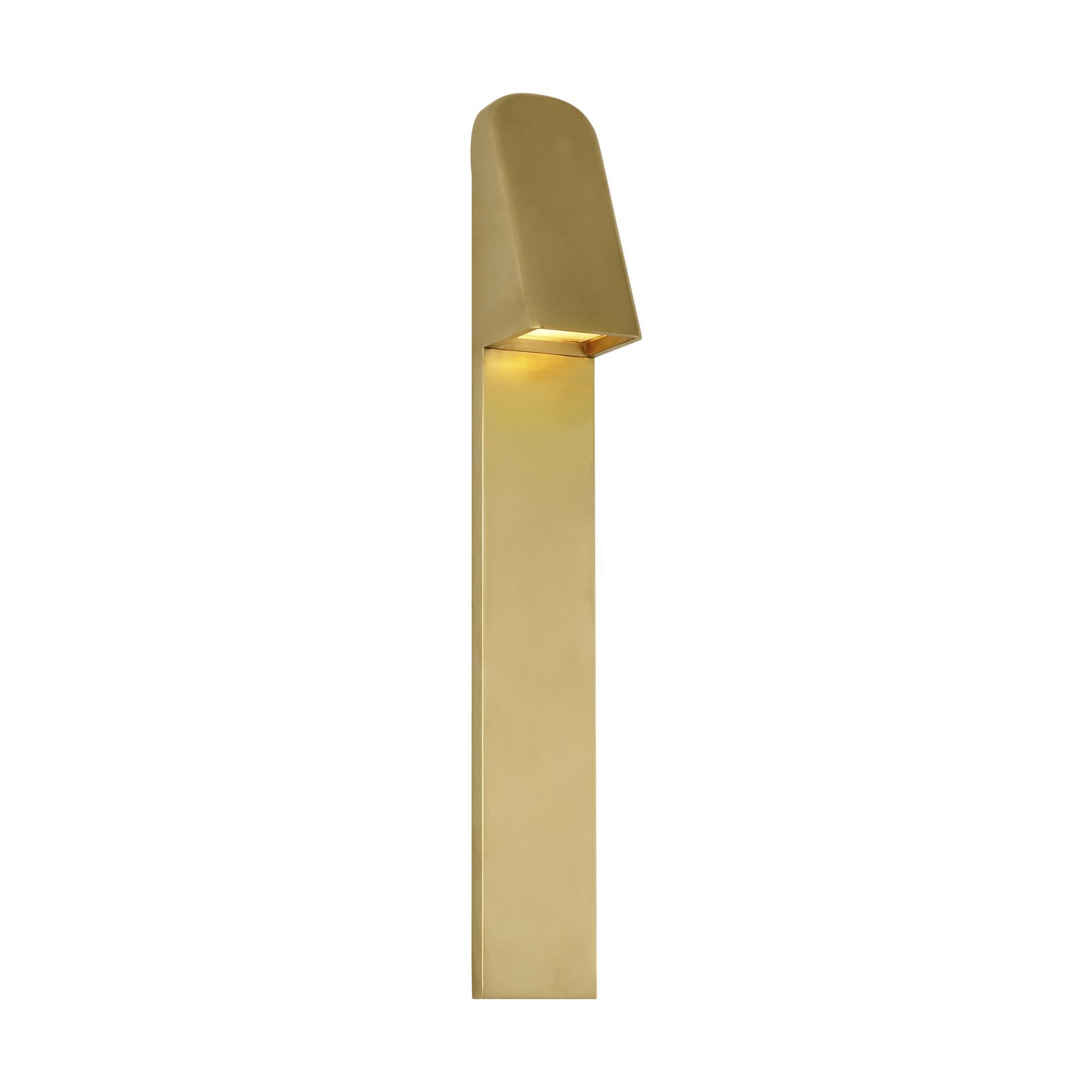 Shown in Hand-Rubbed Antique Brass finish and Brass shade