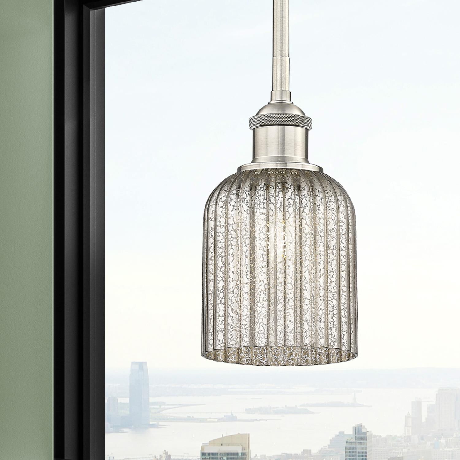 Shown in Satin Nickel finish and Mercury glass