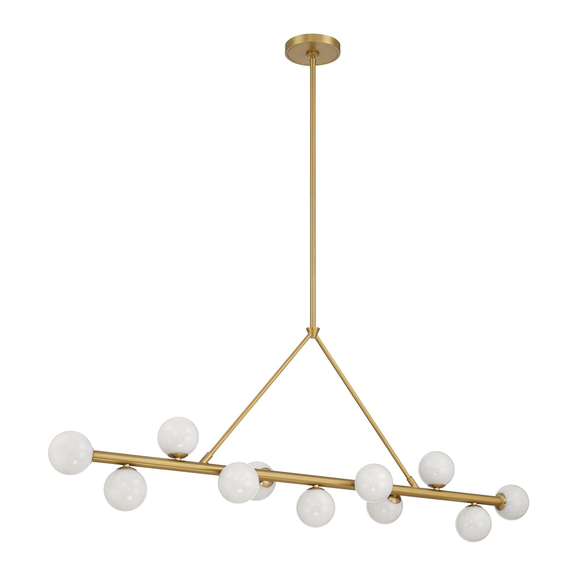 Shown in Luxe Gold finish and Strie glass and Strie Glass shade