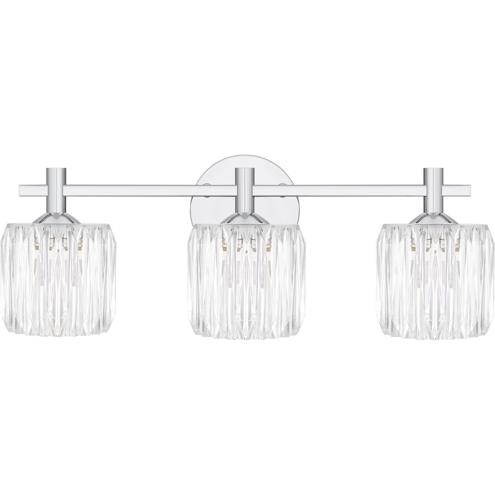 Shown in Polished Chrome finish and Clear Acrylic shade