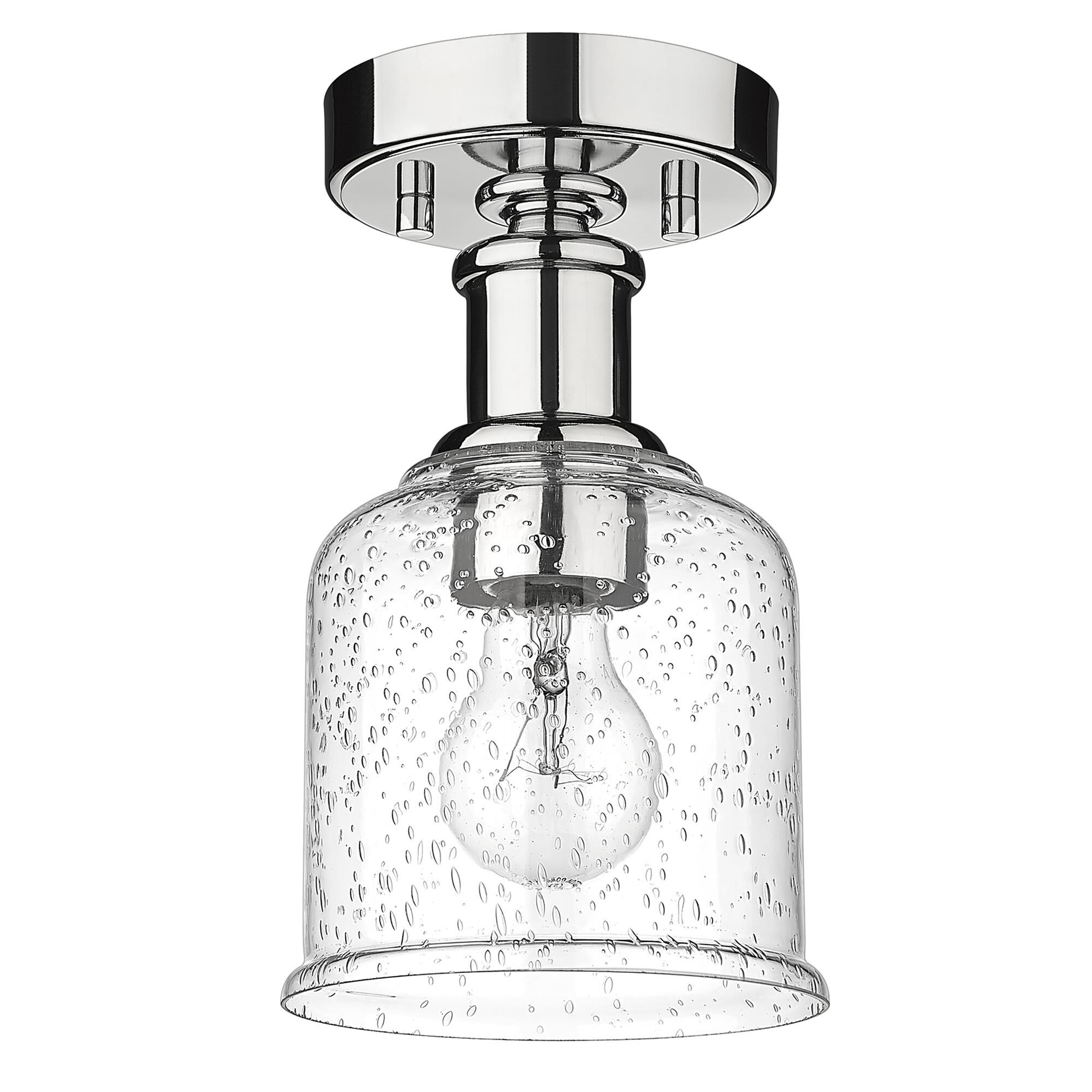 Shown in Chrome finish and Clear Seedy glass