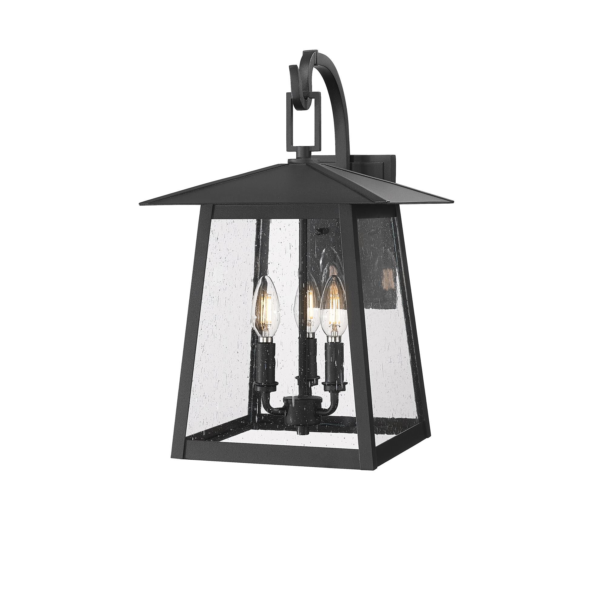 Shown in Black finish and Clear Seedy glass and Clear Seedy shade