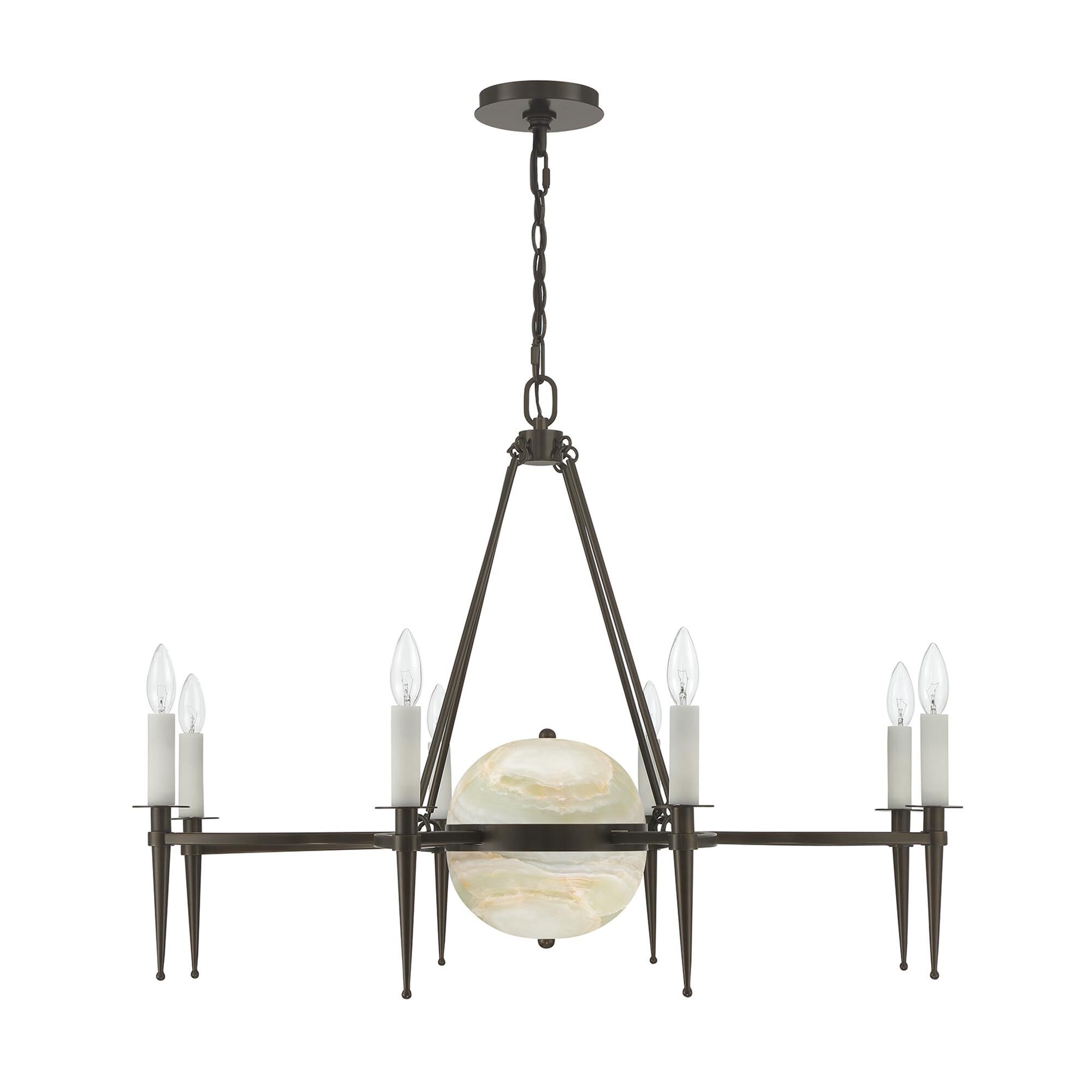 Shown in Mediterranean Bronze finish and Onyx glass