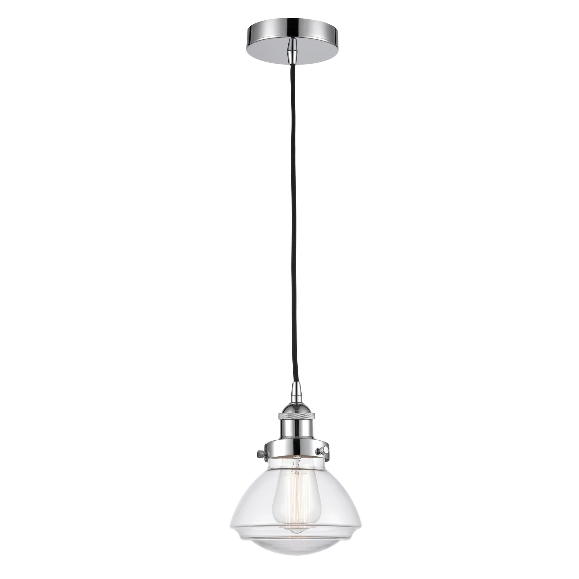 Shown in Polished Chrome finish and Clear Olean glass