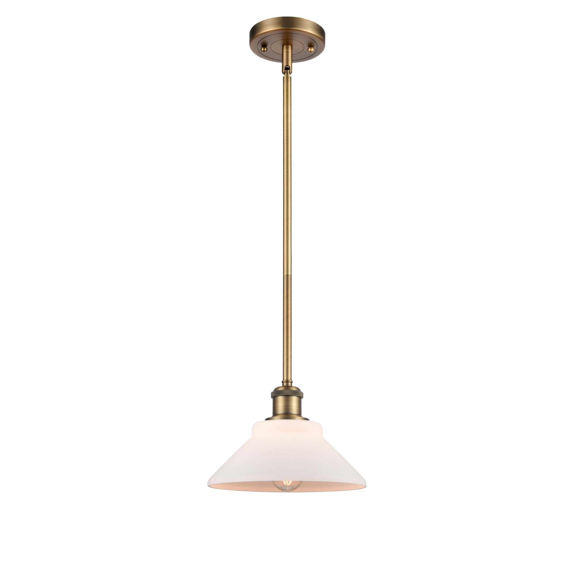 Shown in Brushed Brass finish and Disc glass and Glass shade