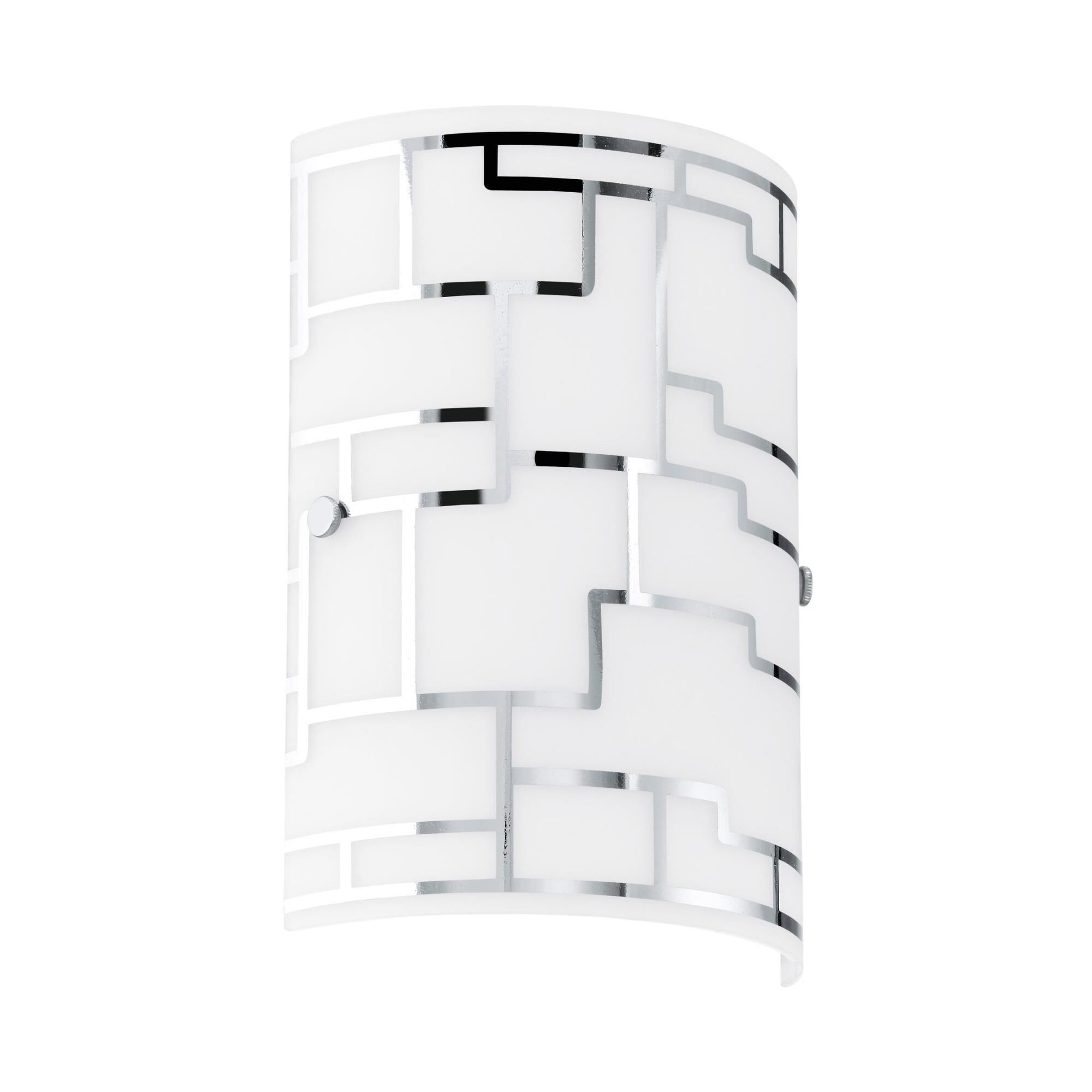 Shown in Chrome finish and White glass