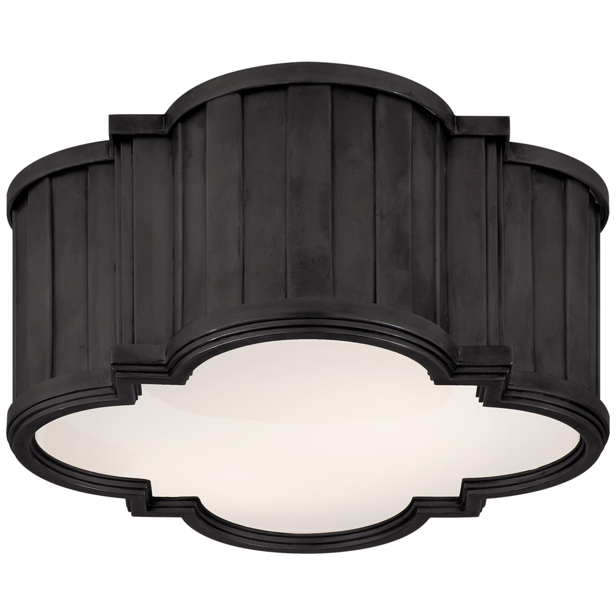 Shown in Bronze finish and White glass
