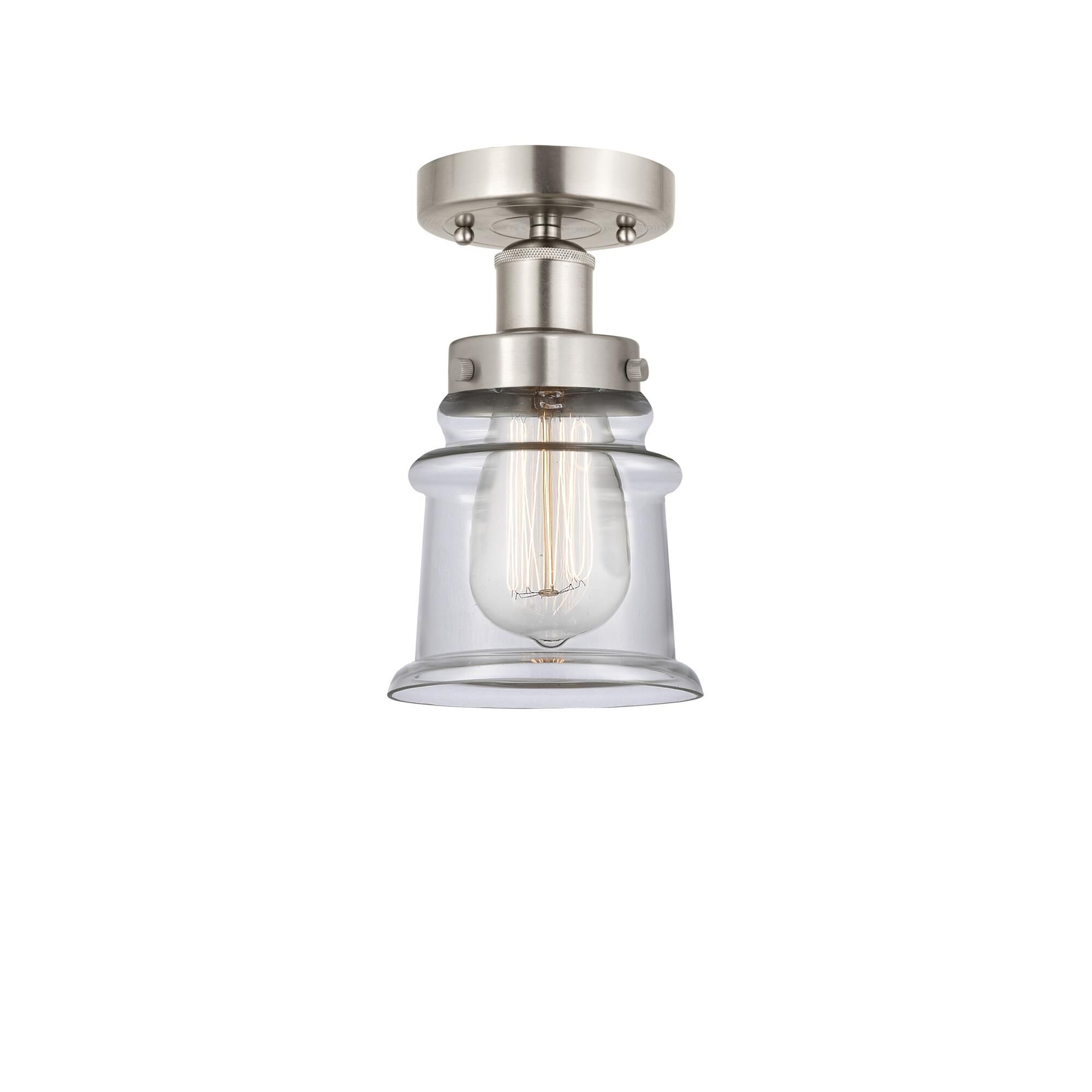 Shown in Brushed Satin Nickel, Clear finish and Clear glass and Clear Glass shade