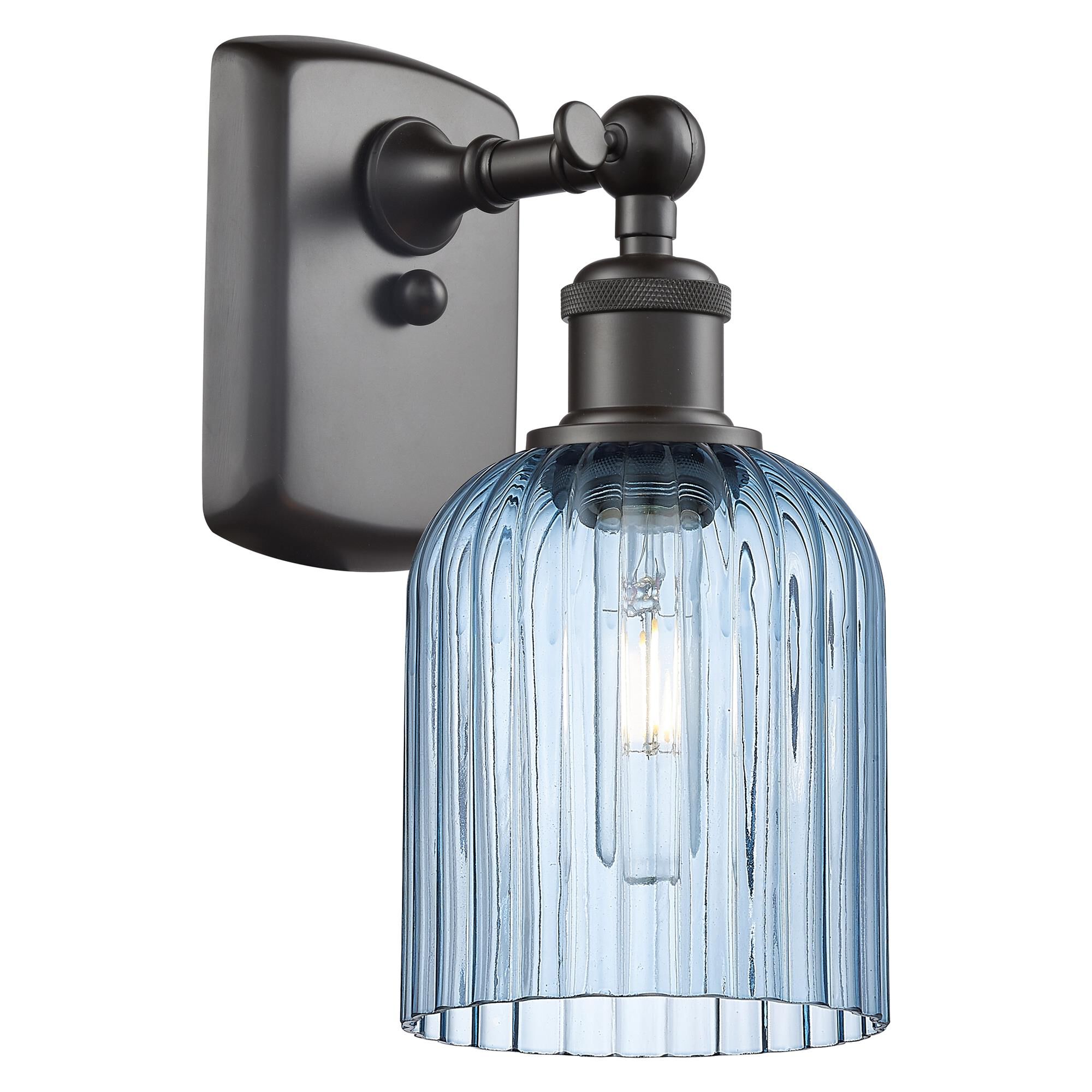 Shown in Oil Rubbed Bronze finish and Princess Blue shade