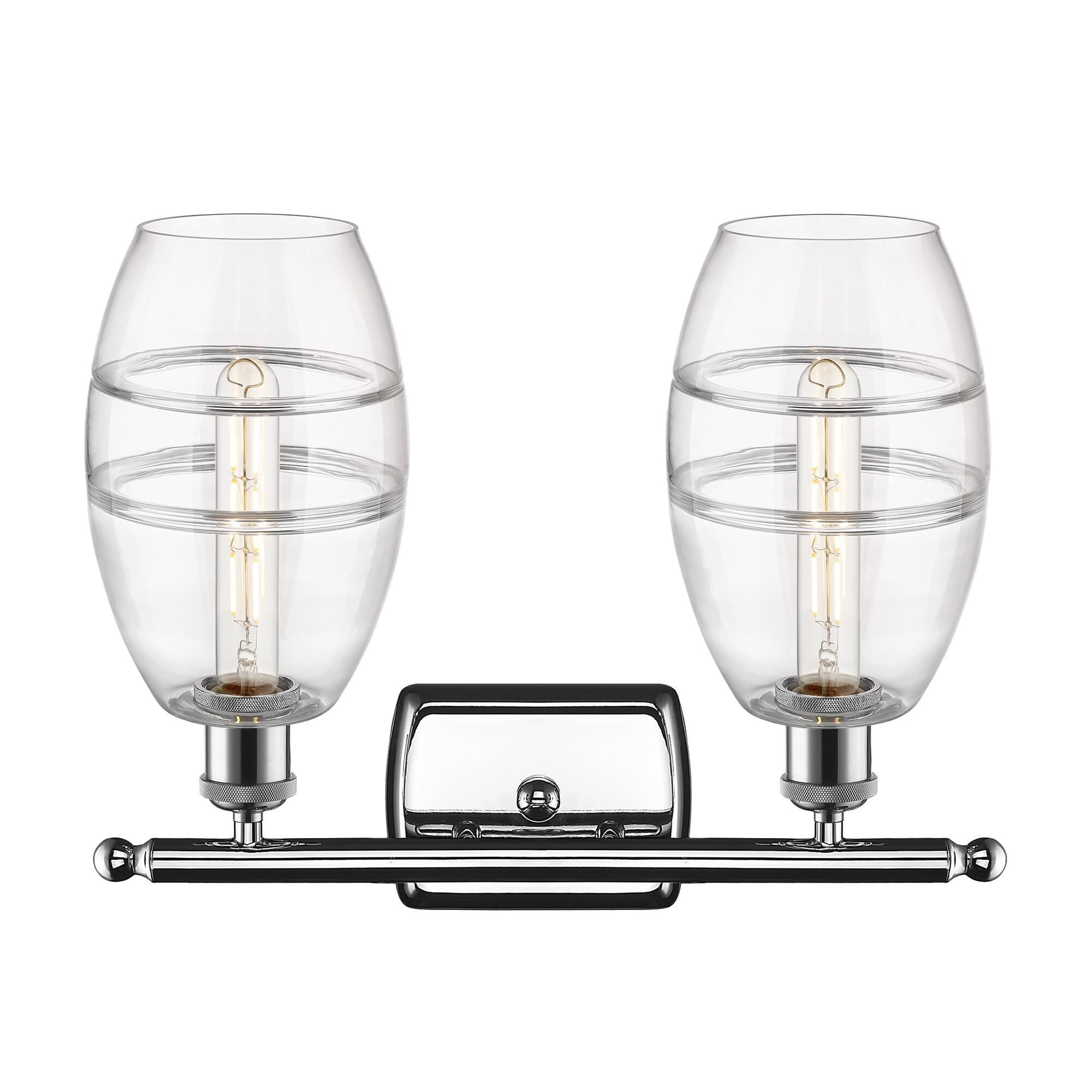 Shown in Polished Chrome finish and Clear glass