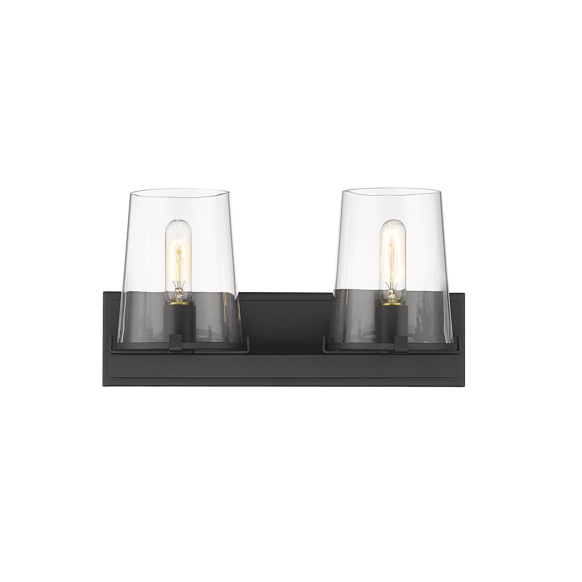 Shown in Matte Black finish and Glass shade