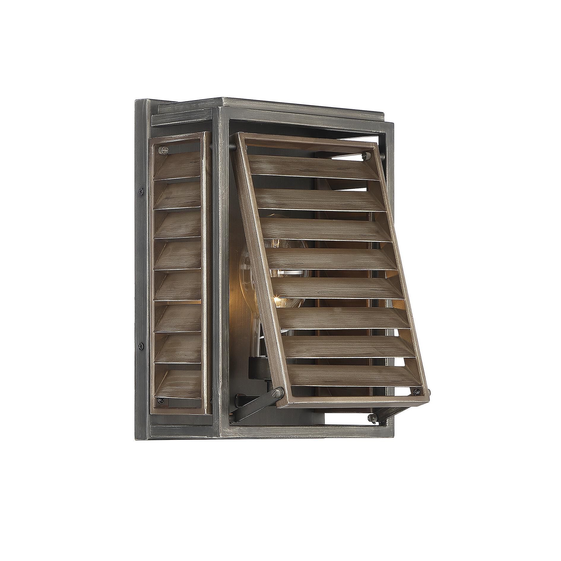 Shown in  Aged Driftwood finish and Clear glass