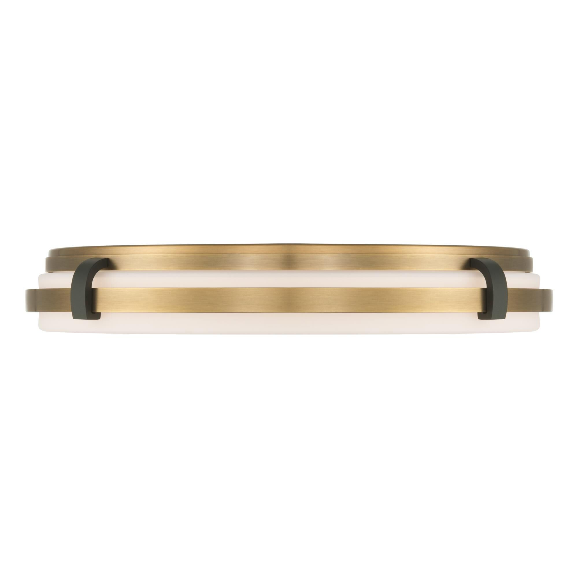 Shown in Legacy Brass and Dark Matte Black finish and Etched White glass