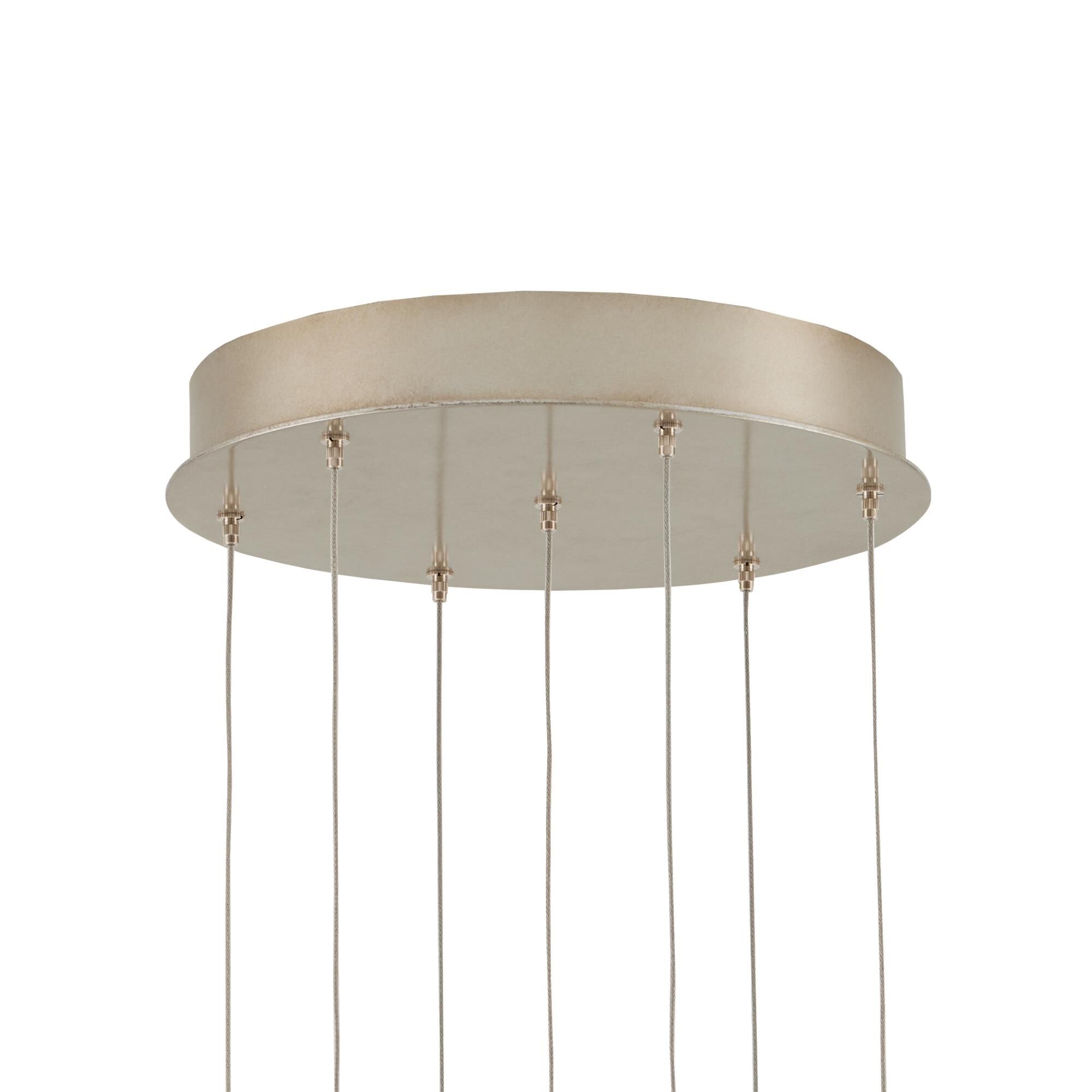 Shown in Natural-Painted Silver finish and Alabaster and White Marble shade