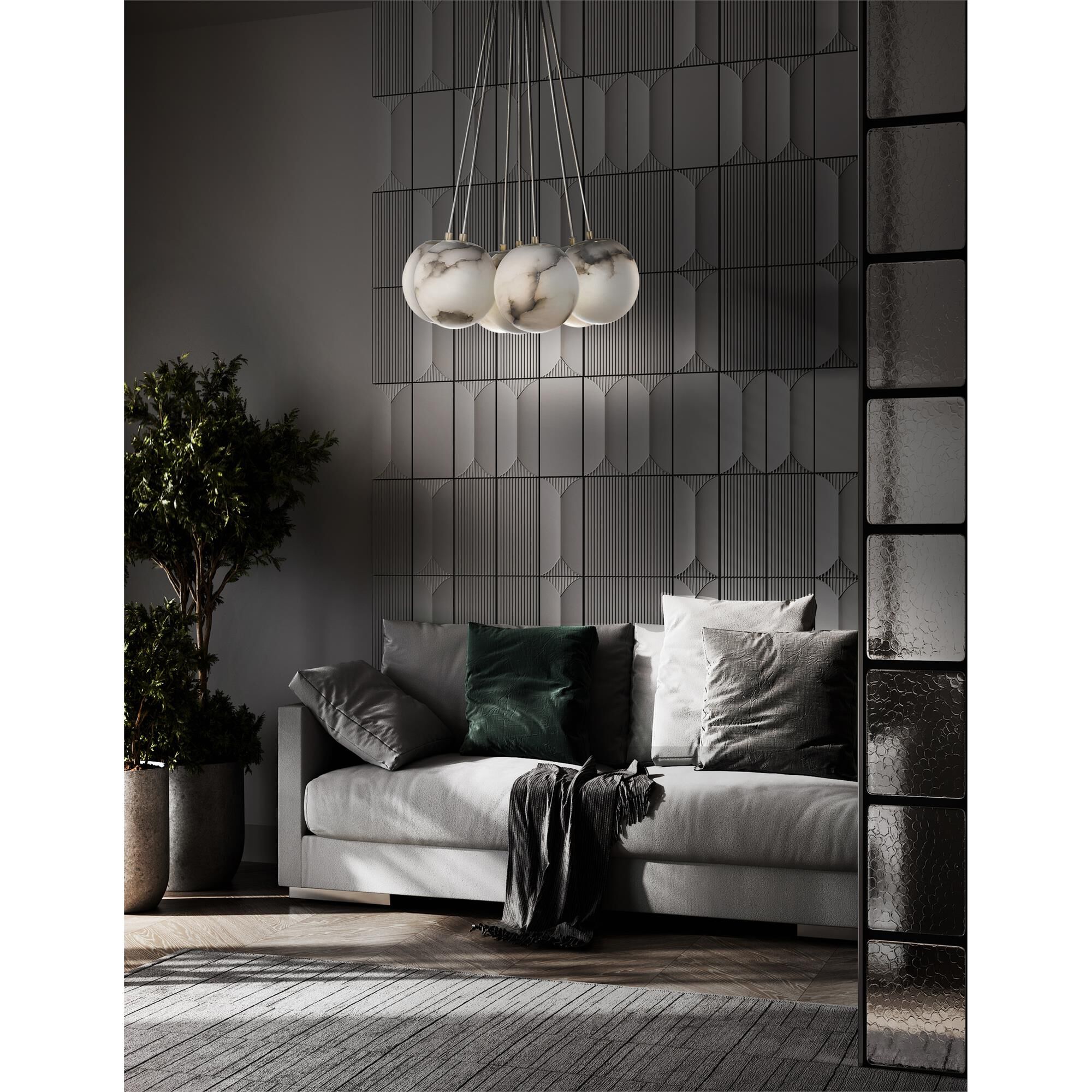 Shown in Gold finish and White Alabaster shade