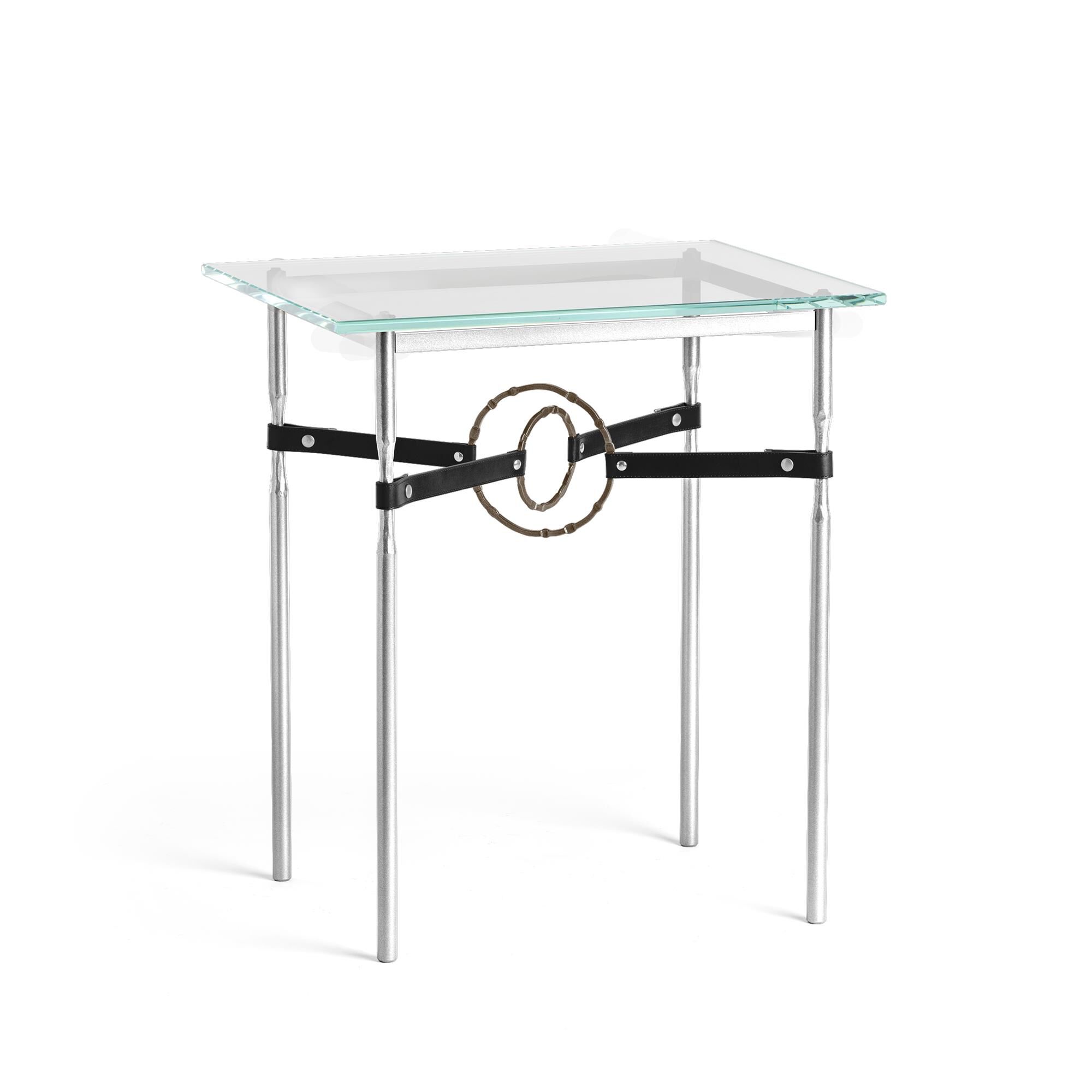 Shown in Sterling finish and Bronze with Leather Black  accent