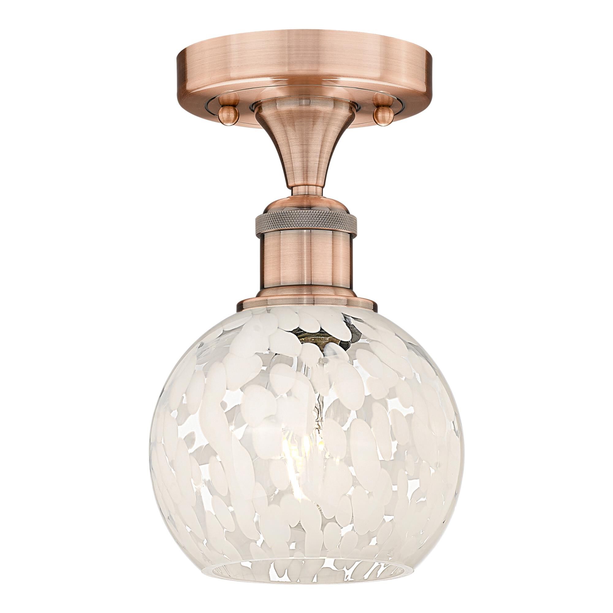 Bruno Marashlian White Mouchette 6 Inch Semi Flush Mount by Innovations Lighting