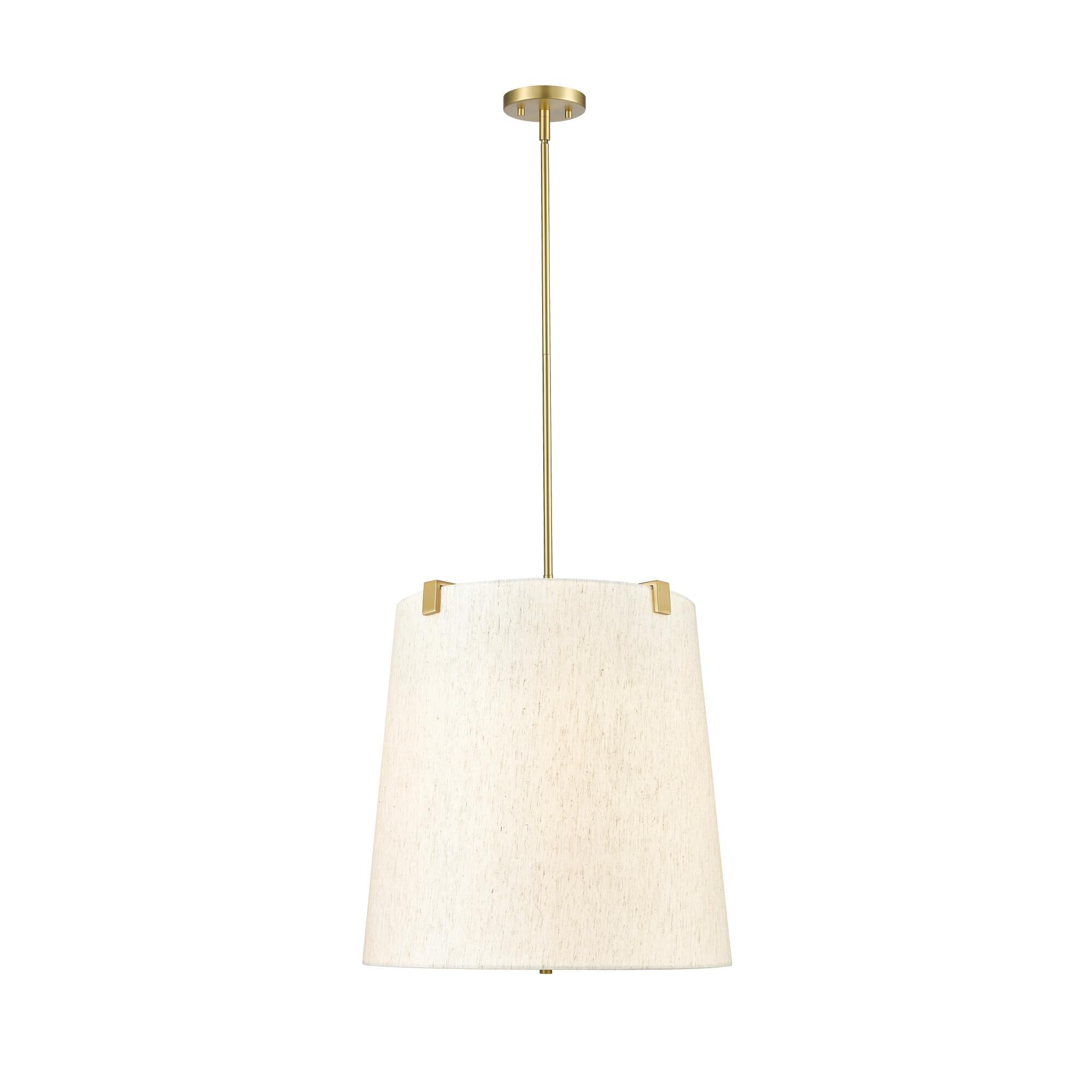 Shown in Modern Gold finish and Cream glass and Cream shade