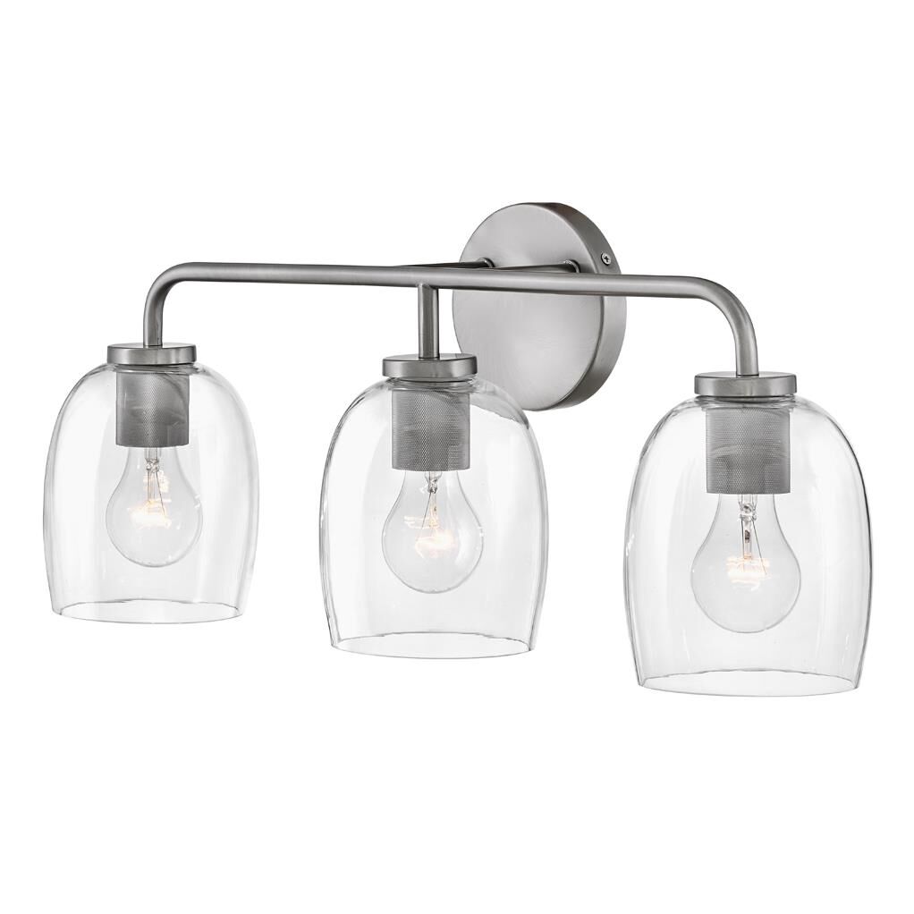 Shown in Antique Nickel finish and Clear glass