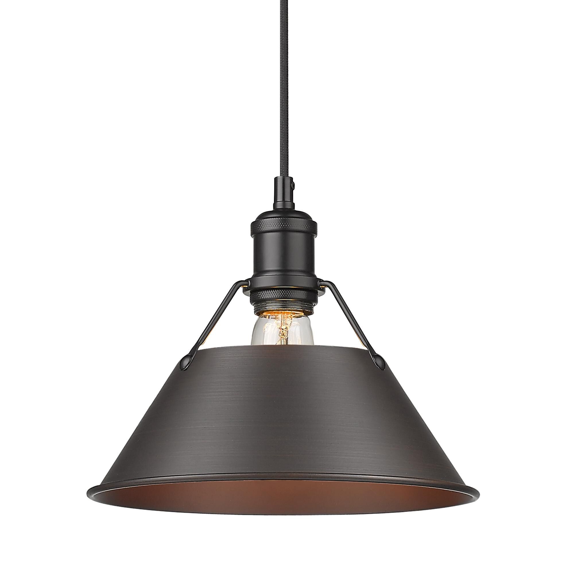 Shown in Matte Black finish and Rubbed Bronze shade