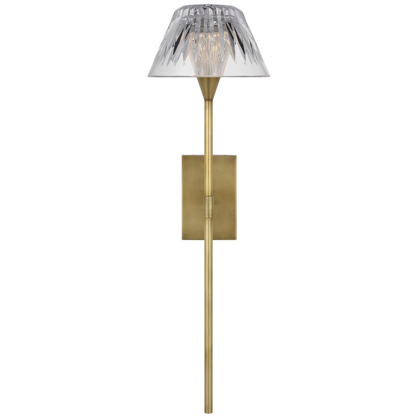 Shown in Natural Brass finish and Clear crystal