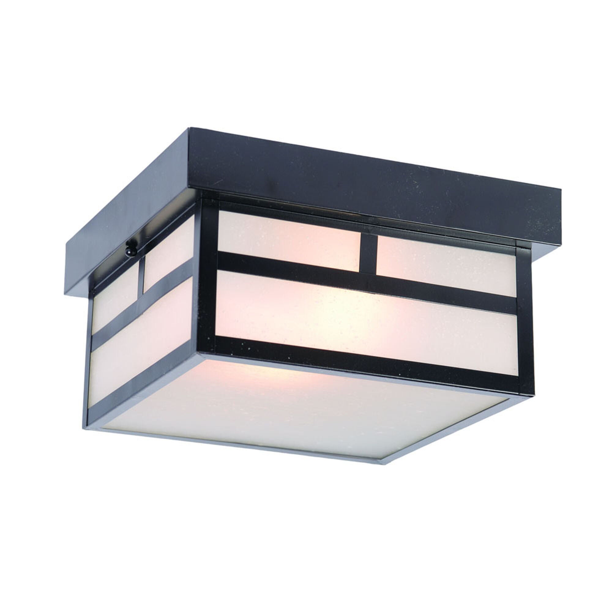 Shown in Matte Black finish and Frosted glass and Frosted Glass Panes shade