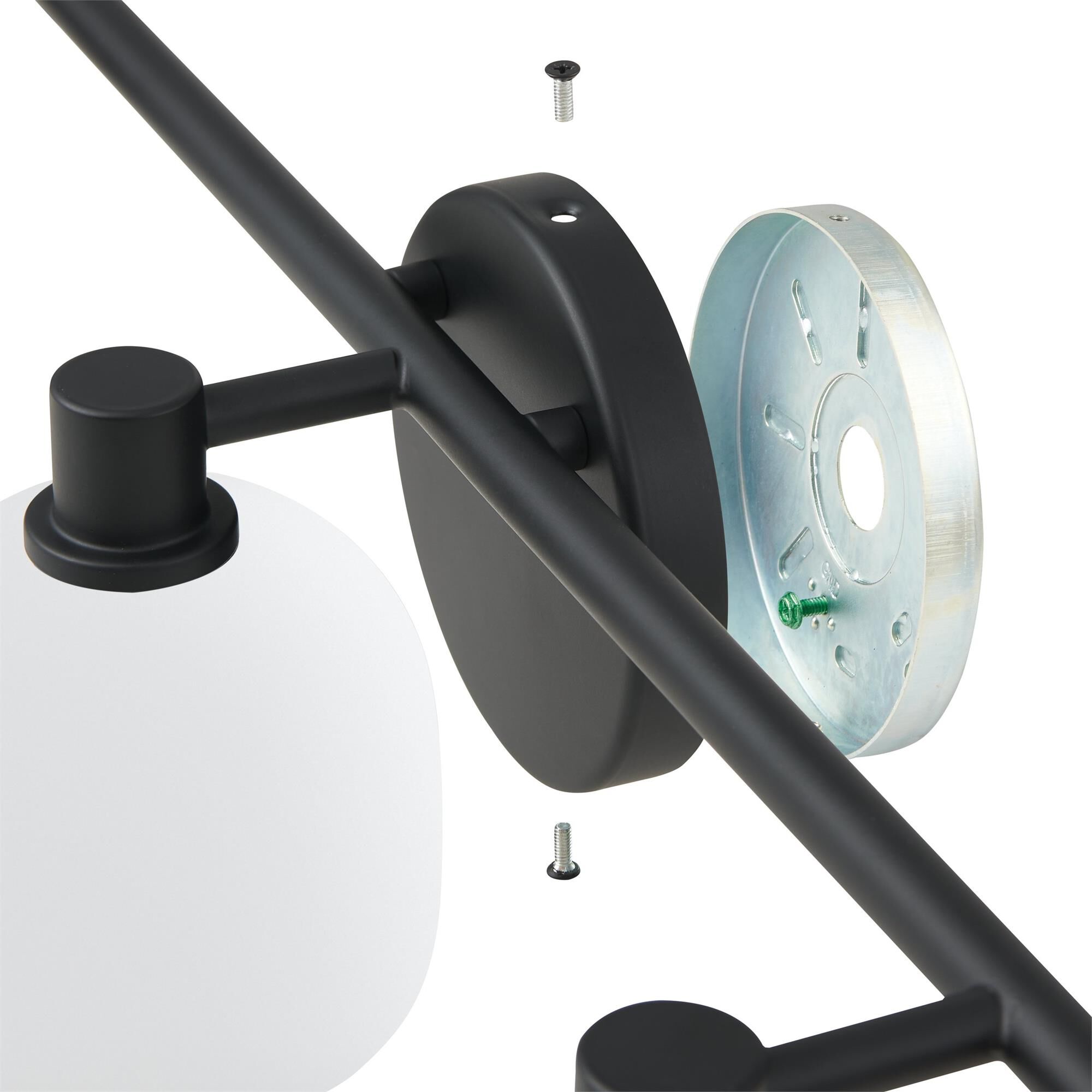 Shown in Matte Black finish and Etched Opal glass