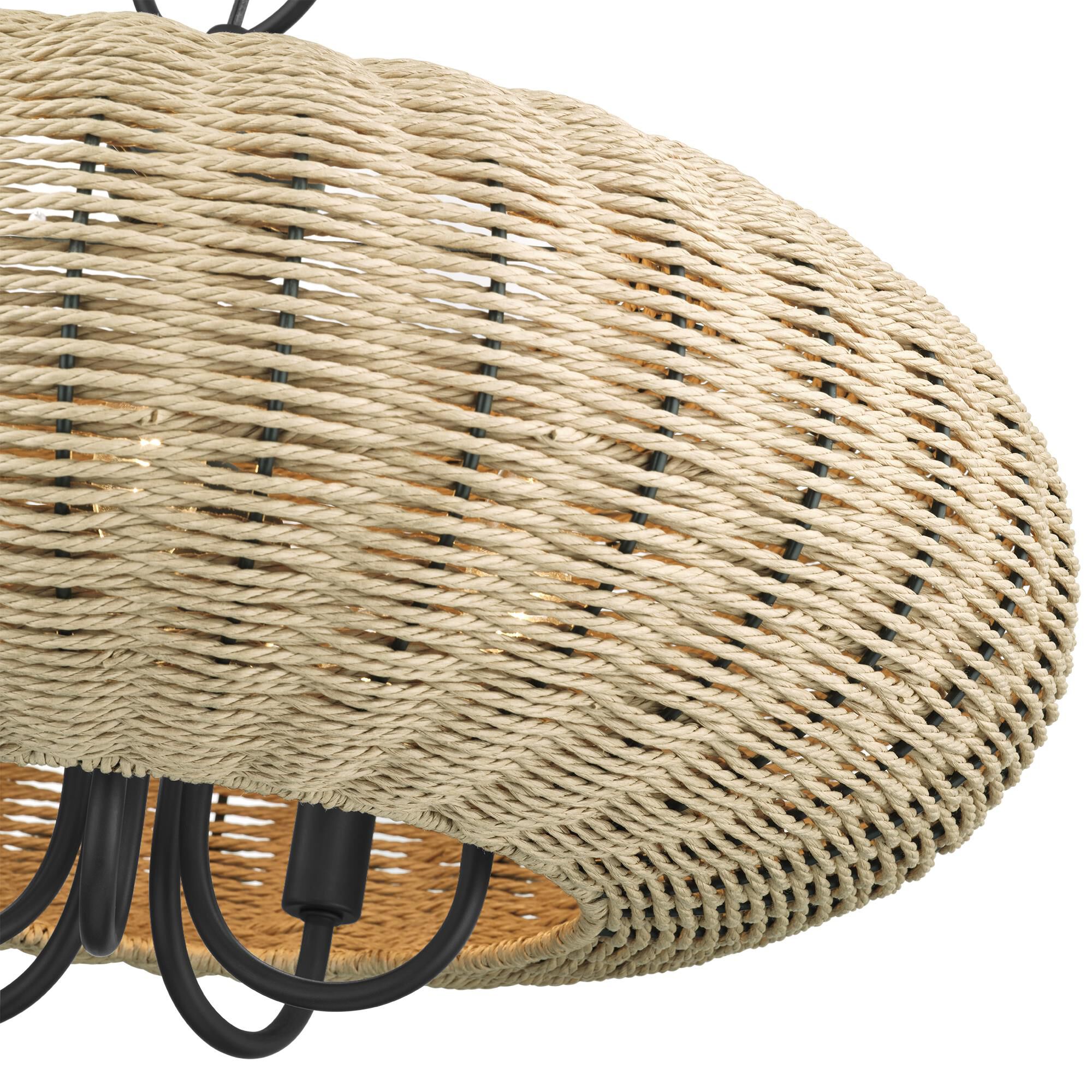 Shown in Bronze finish and Hand-Woven French Beige Paper Rope shade