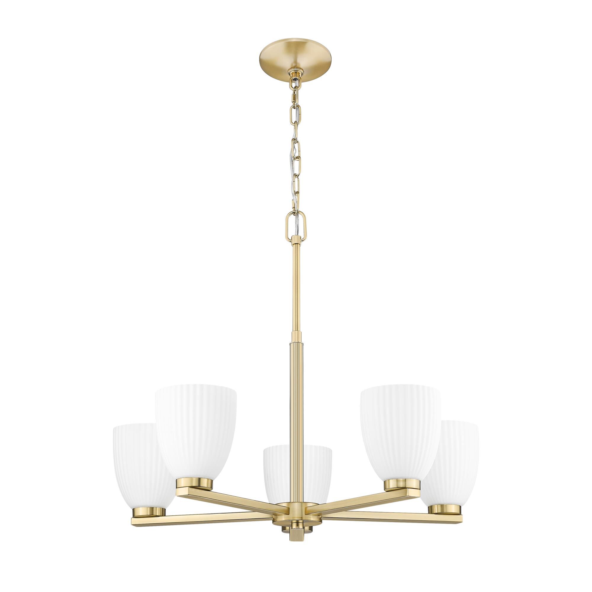 Shown in Modern Gold finish and Matte Opal glass and Matte Opal shade