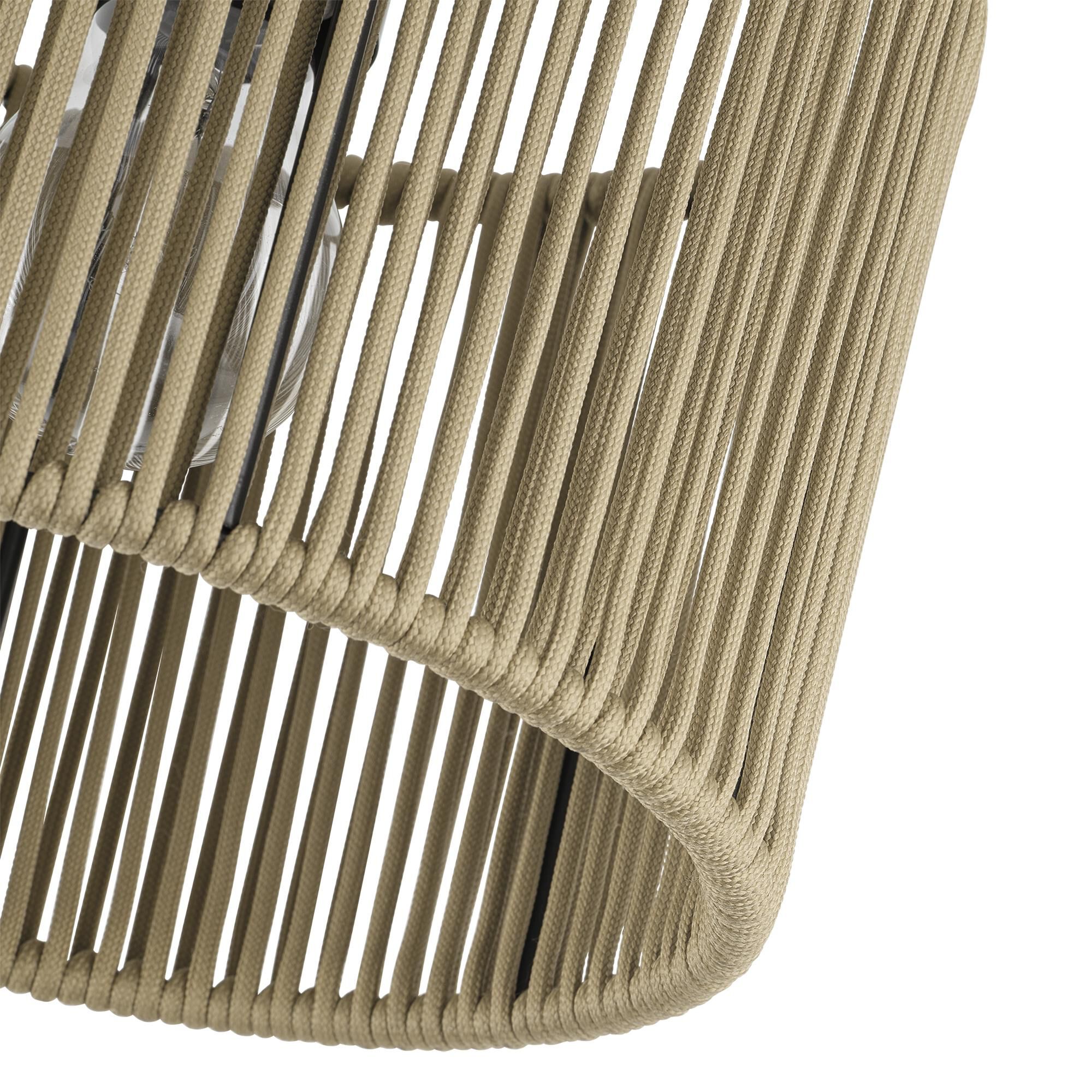 Shown in English Bronze finish and Hand-Woven Venetian Gold Color Polyester Rope shade