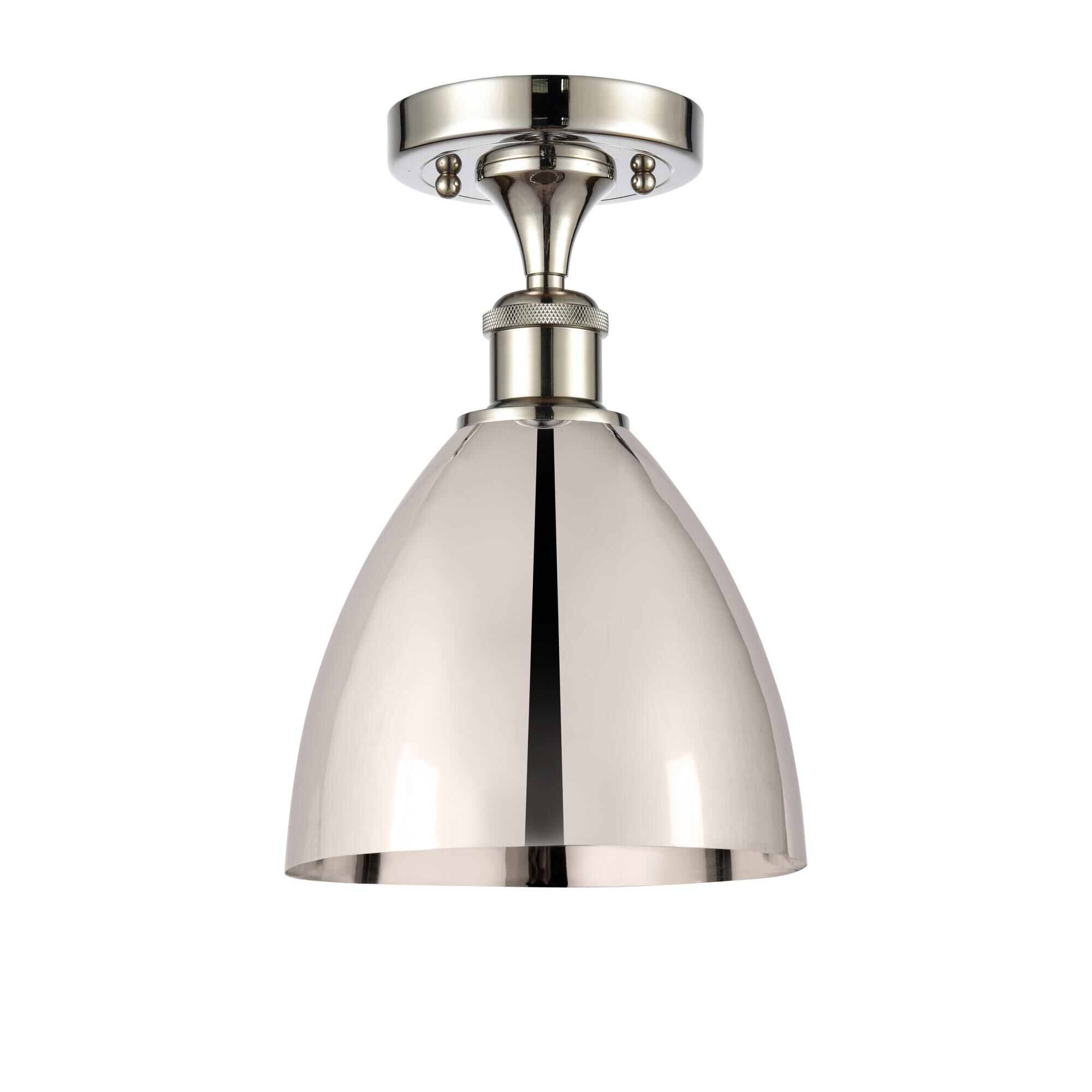 Shown in Polished Nickel finish and Clear glass and Polished Nickel Ballston Dome shade