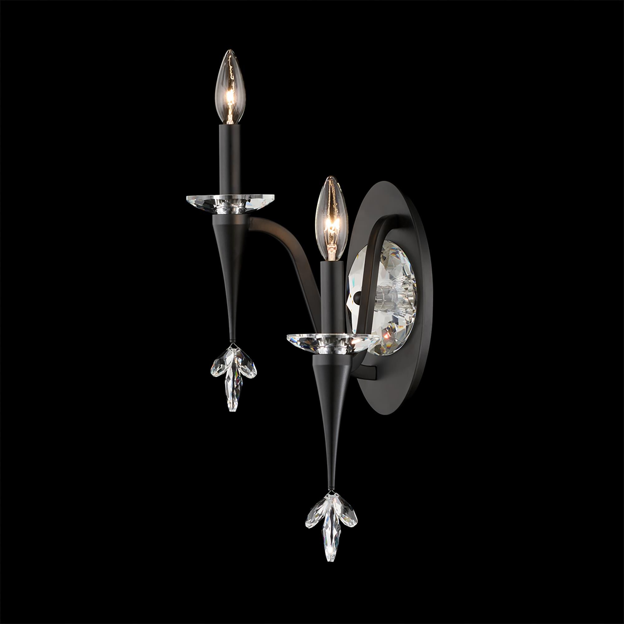 Shown in Black finish and Clear Radiance crystal