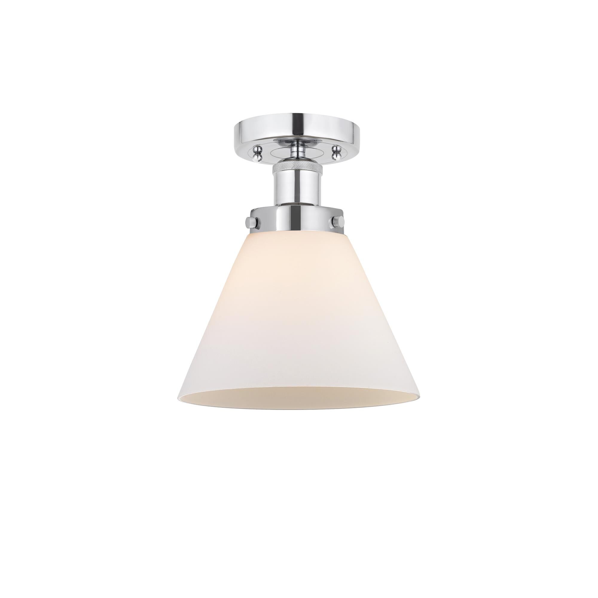 Shown in Polished Chrome, Matte White finish and Matte White glass and Matte White Glass shade