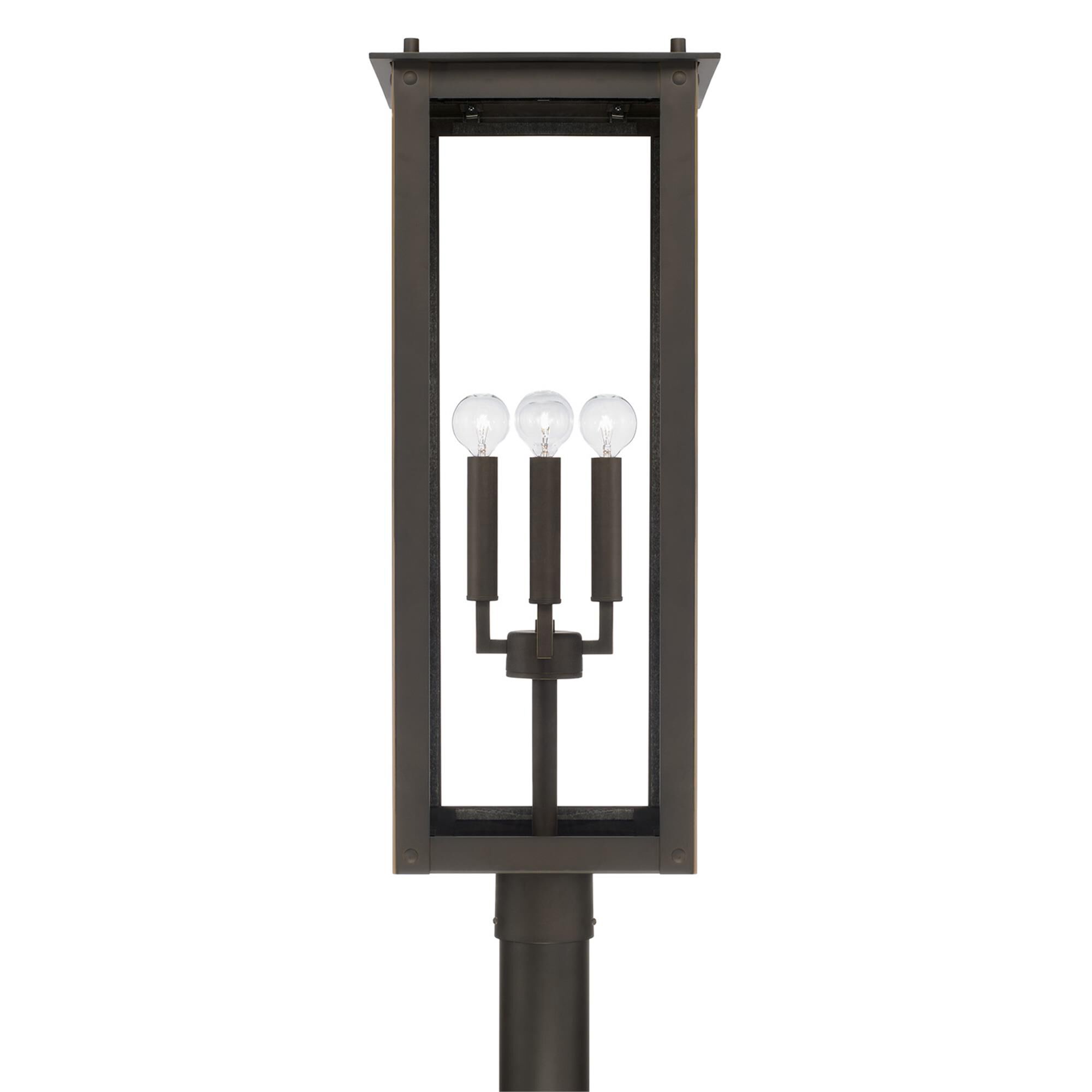 Shown in Oiled Bronze finish and Clear glass