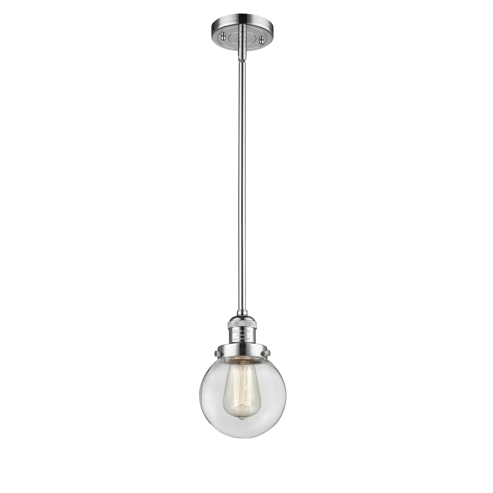 Shown in Polished Chrome finish and Clear Beacon glass and Stem accent