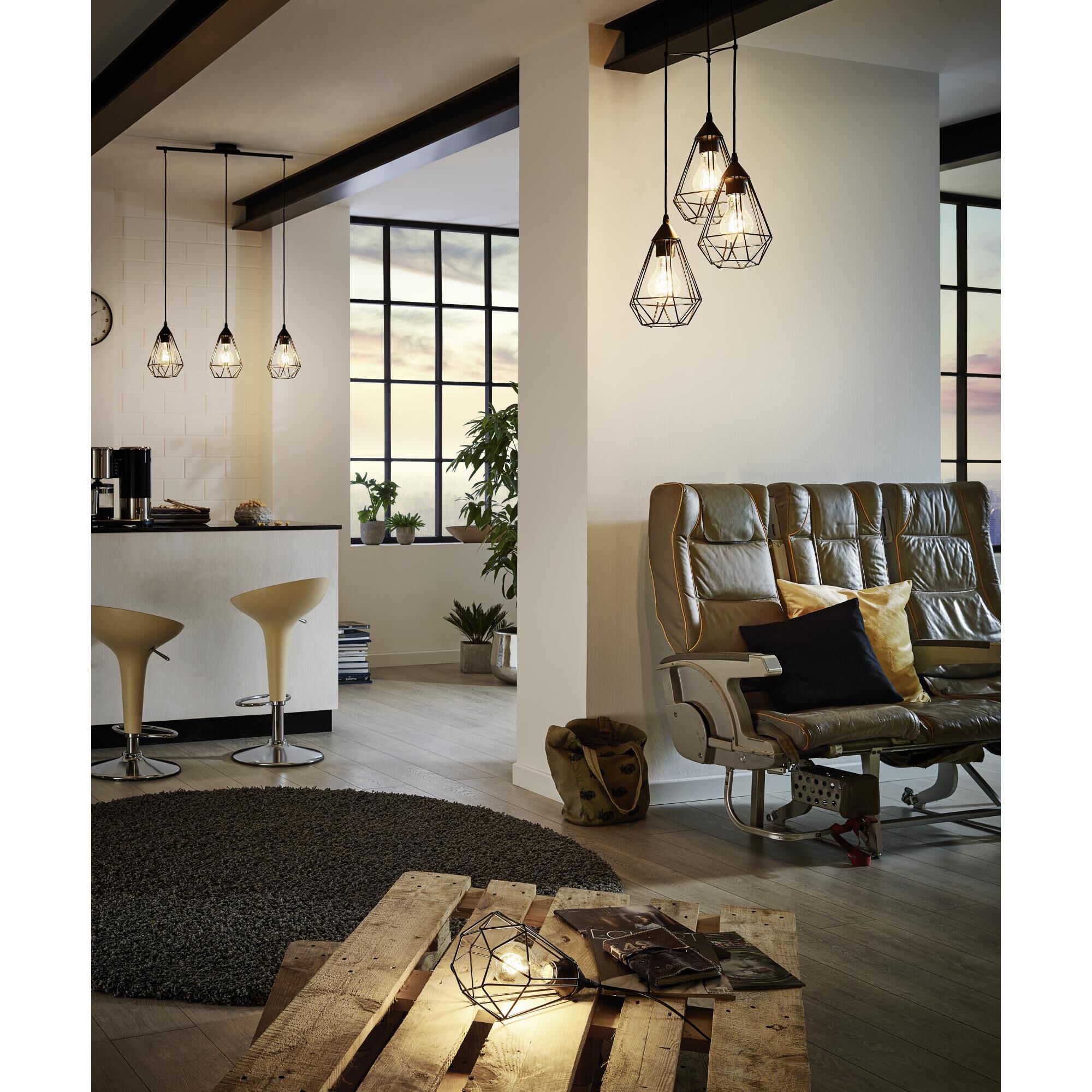 Eglo Tarbes 31 Inch 3 Light Linear Suspension Light by Eglo Lighting