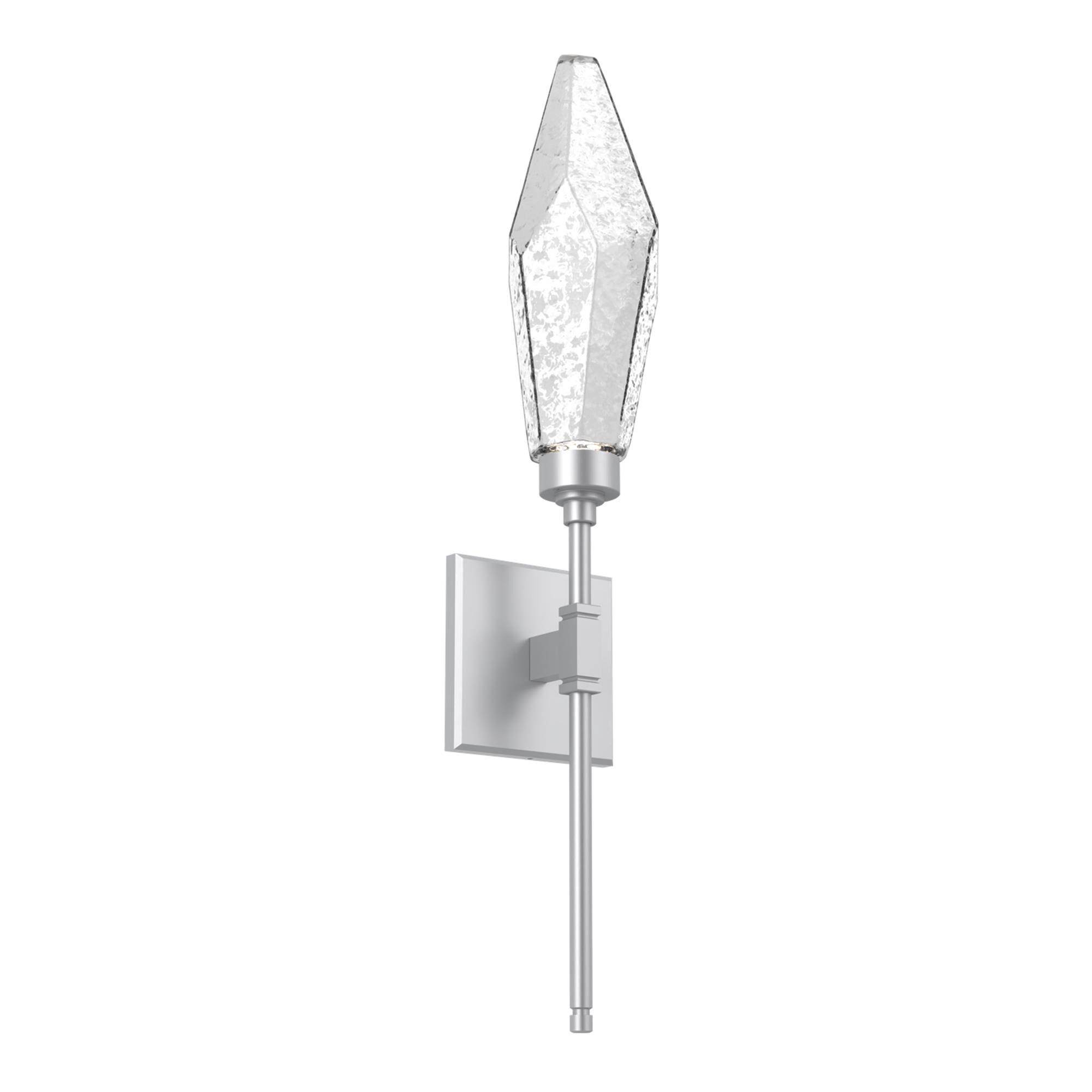 Shown in Classic Silver finish and Chilled Blown And Clear glass