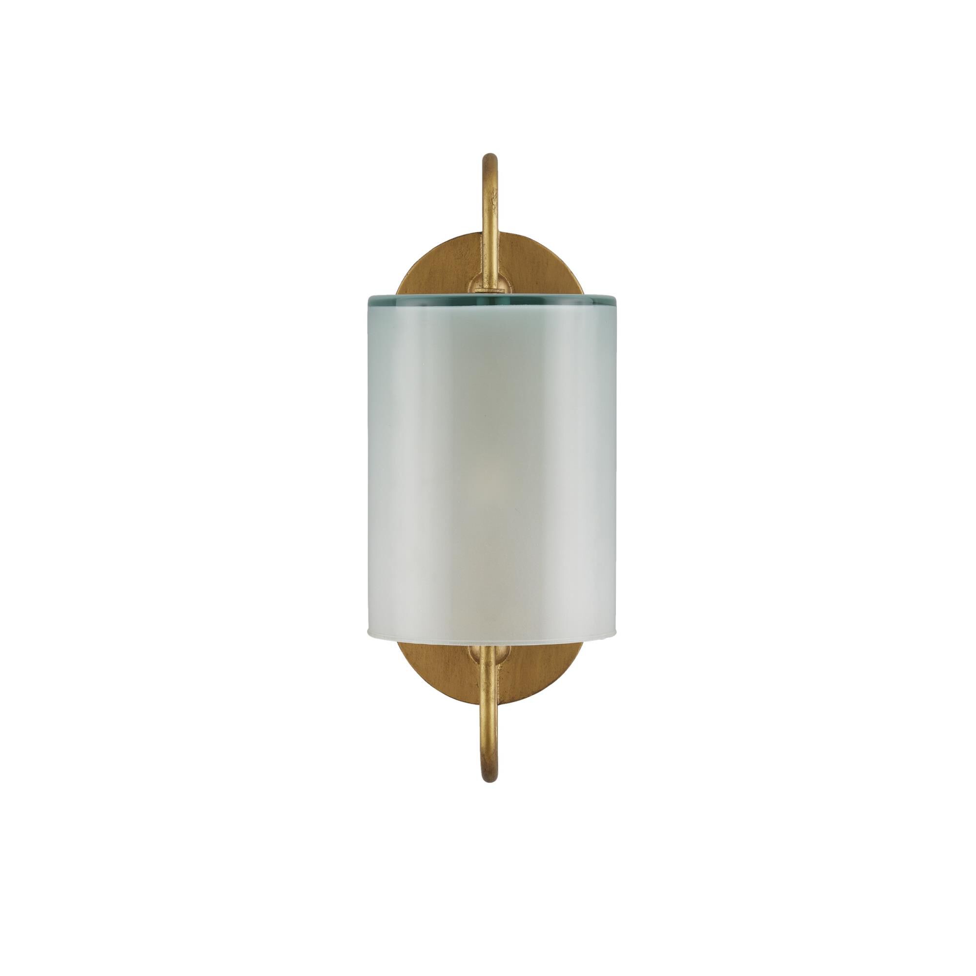 Shown in Brass/Frosted White finish