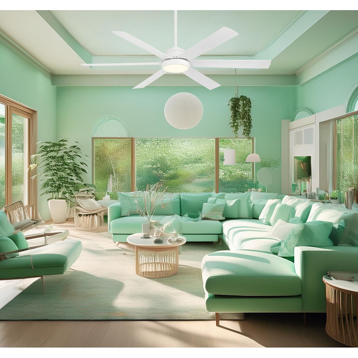 Shown in Flat White finish and White Matte PC Lens glass