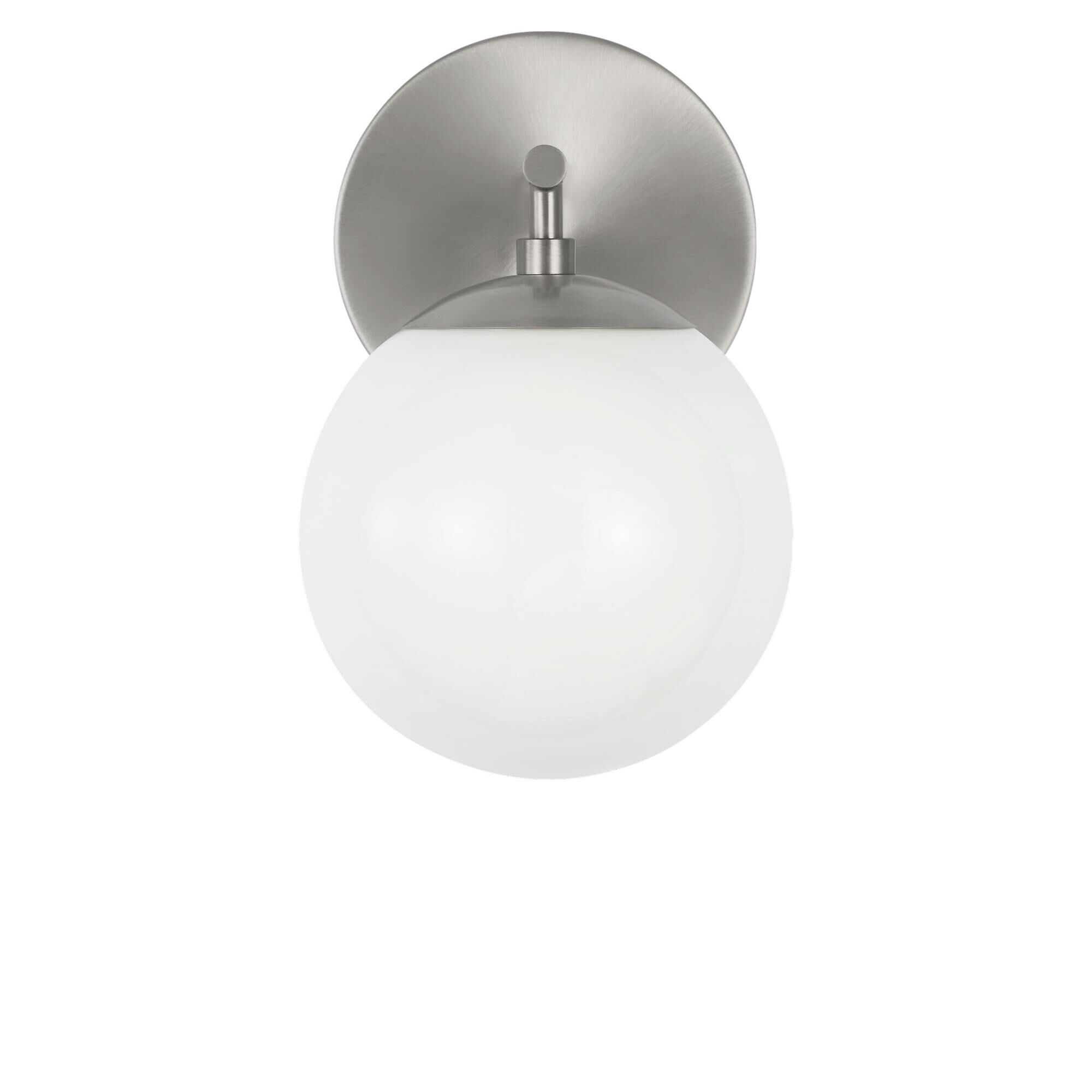 Shown in Brushed Nickel finish and Clear White glass