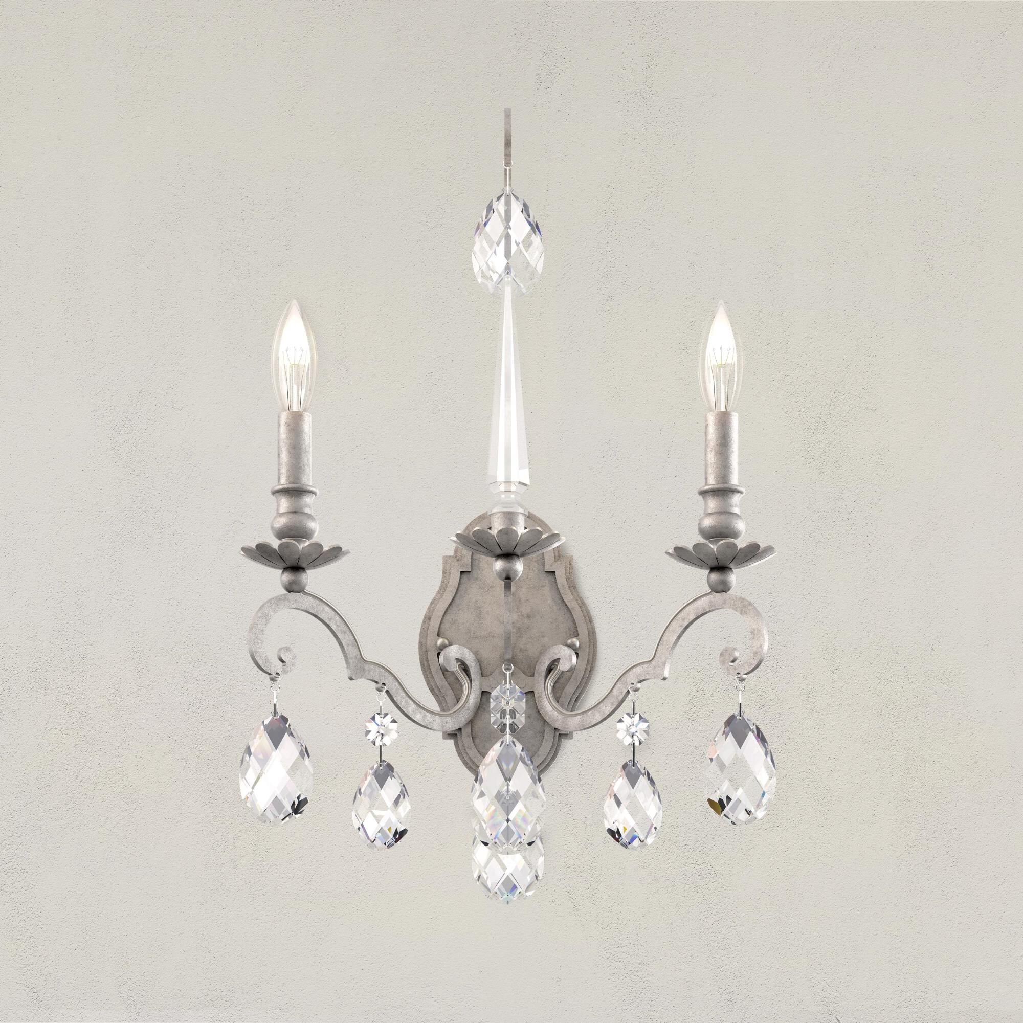 Shown in Antique Silver finish and Clear crystal