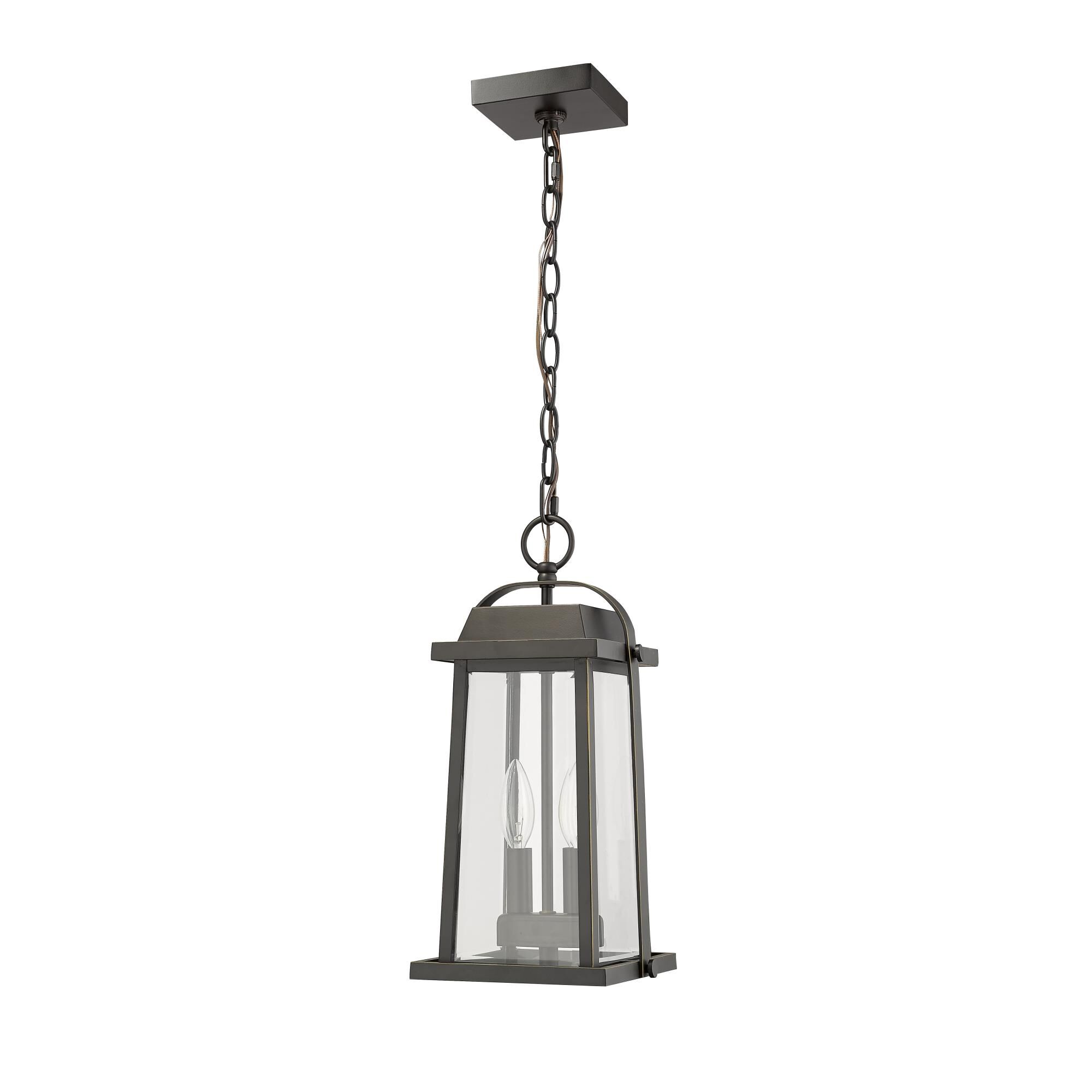 Millworks 15 Inch Tall 2 Light Outdoor Hanging Lantern by Z-Lite