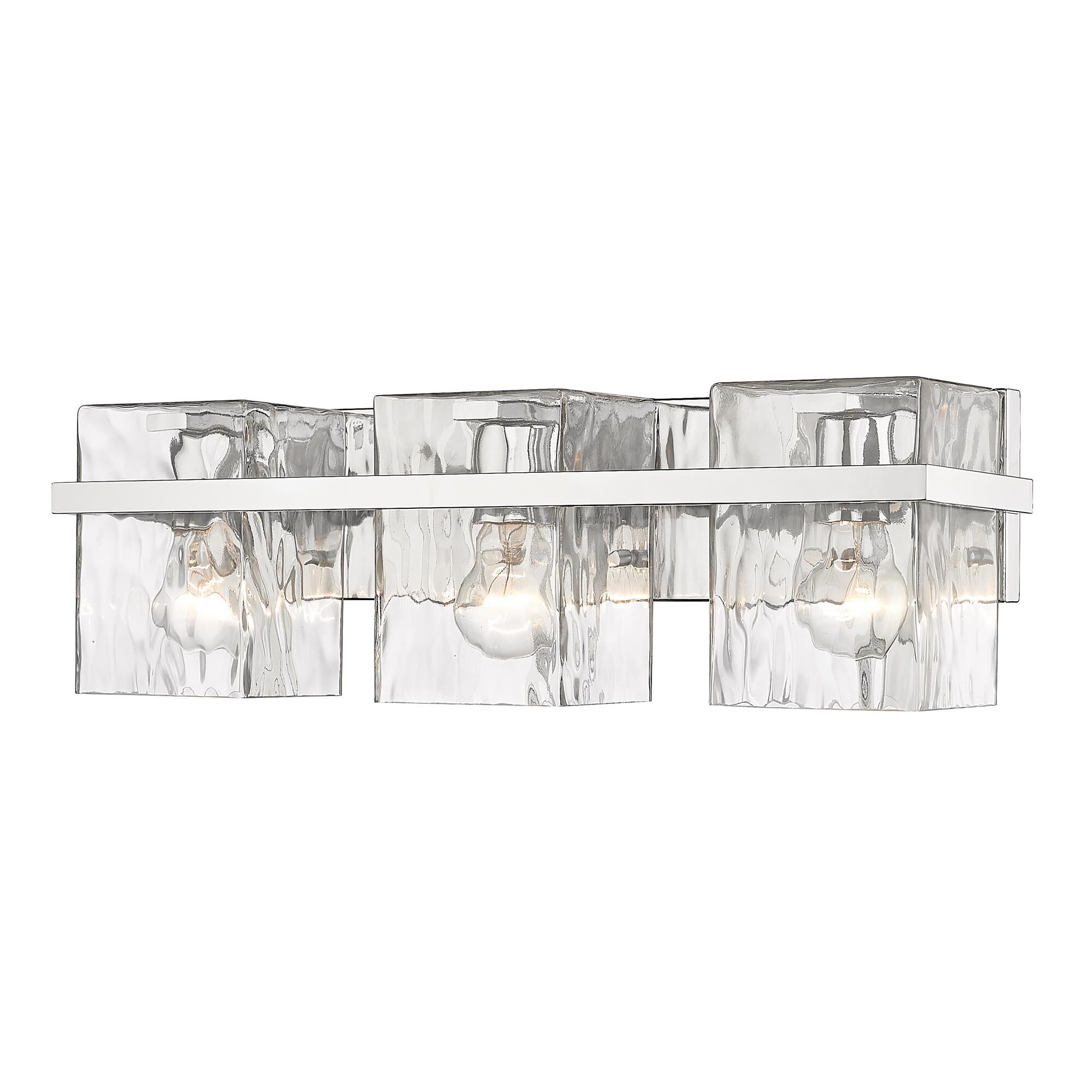 Shown in Chrome finish and Glass shade