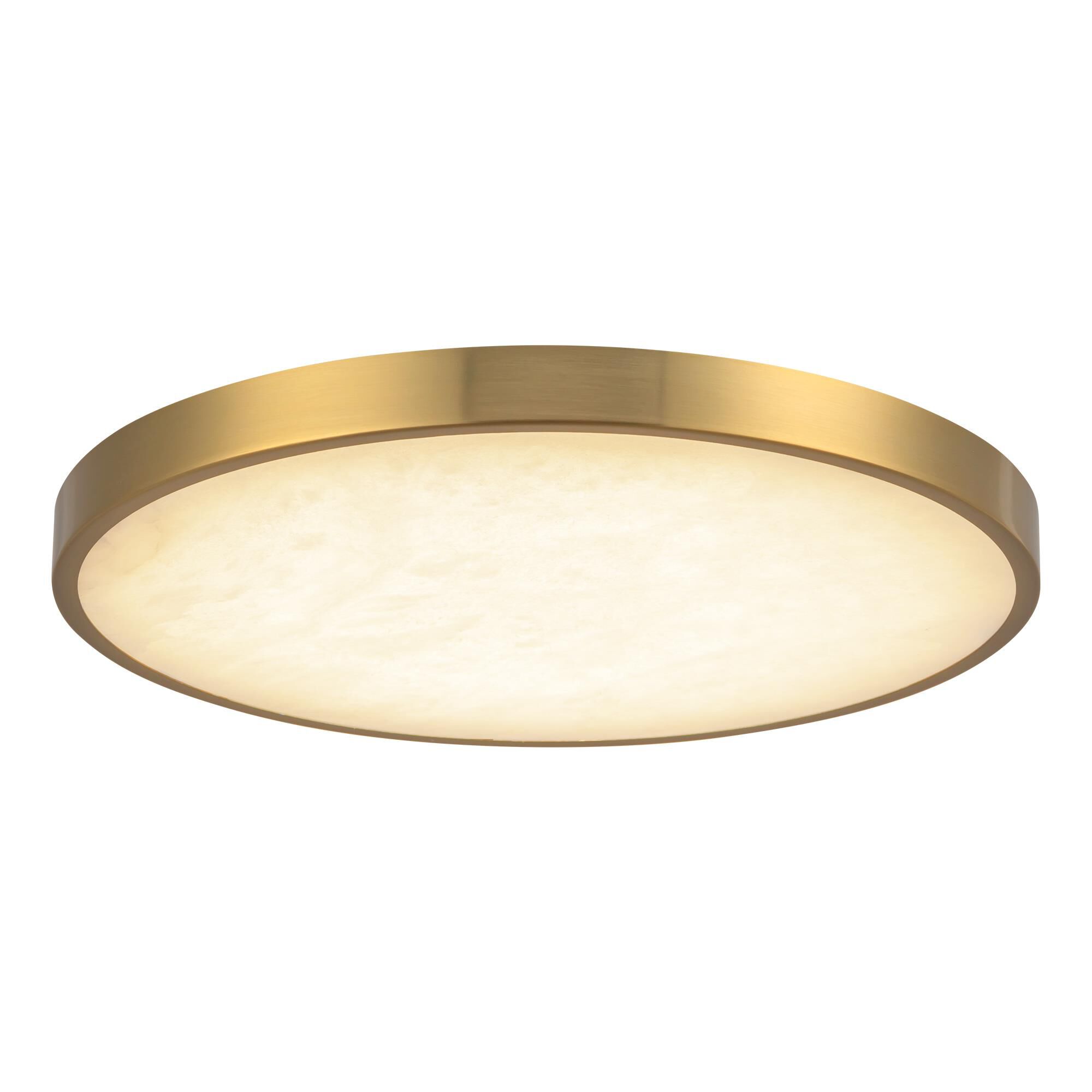 Shown in Brushed Gold finish and Alabaster glass